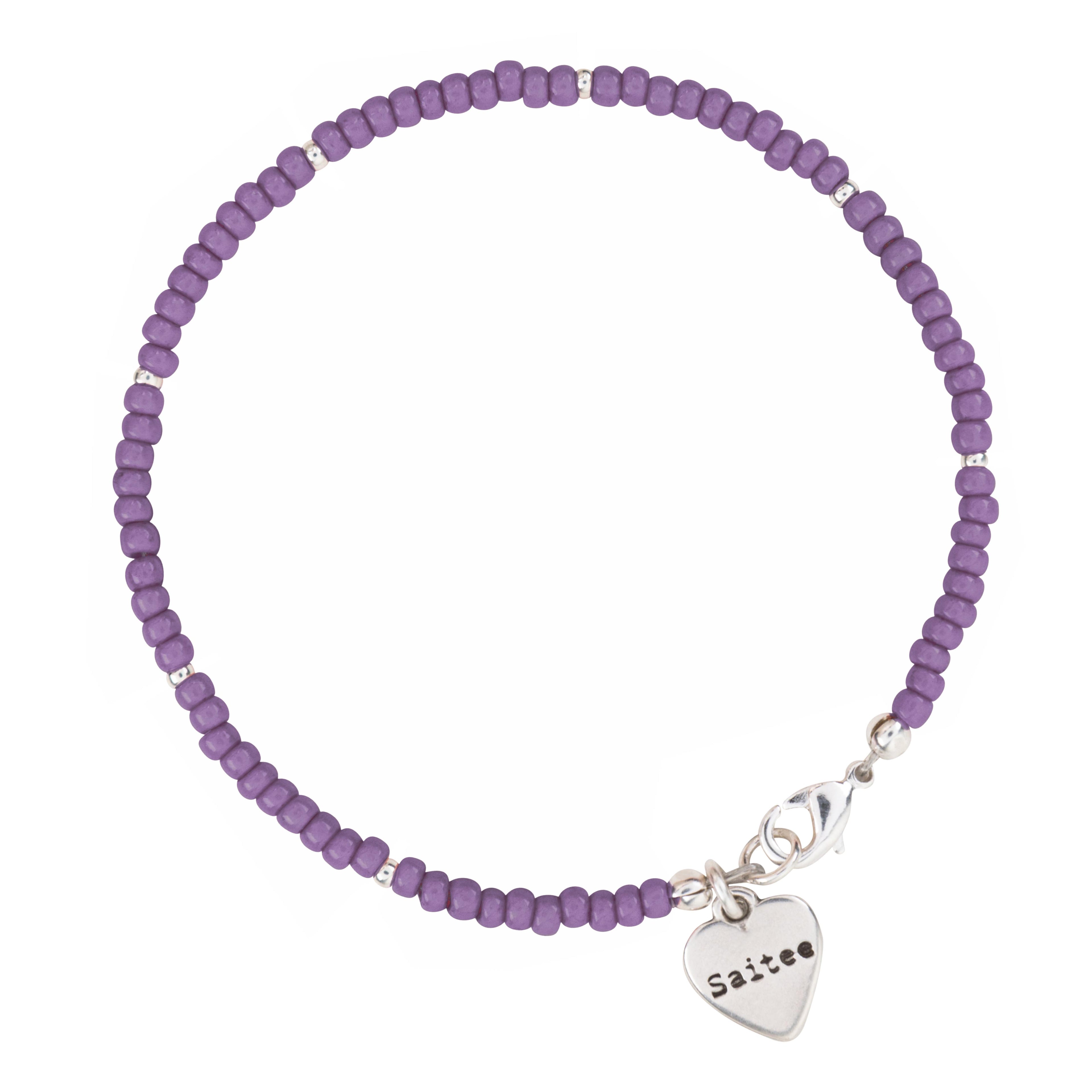 Lucky purple Saitee armbandje