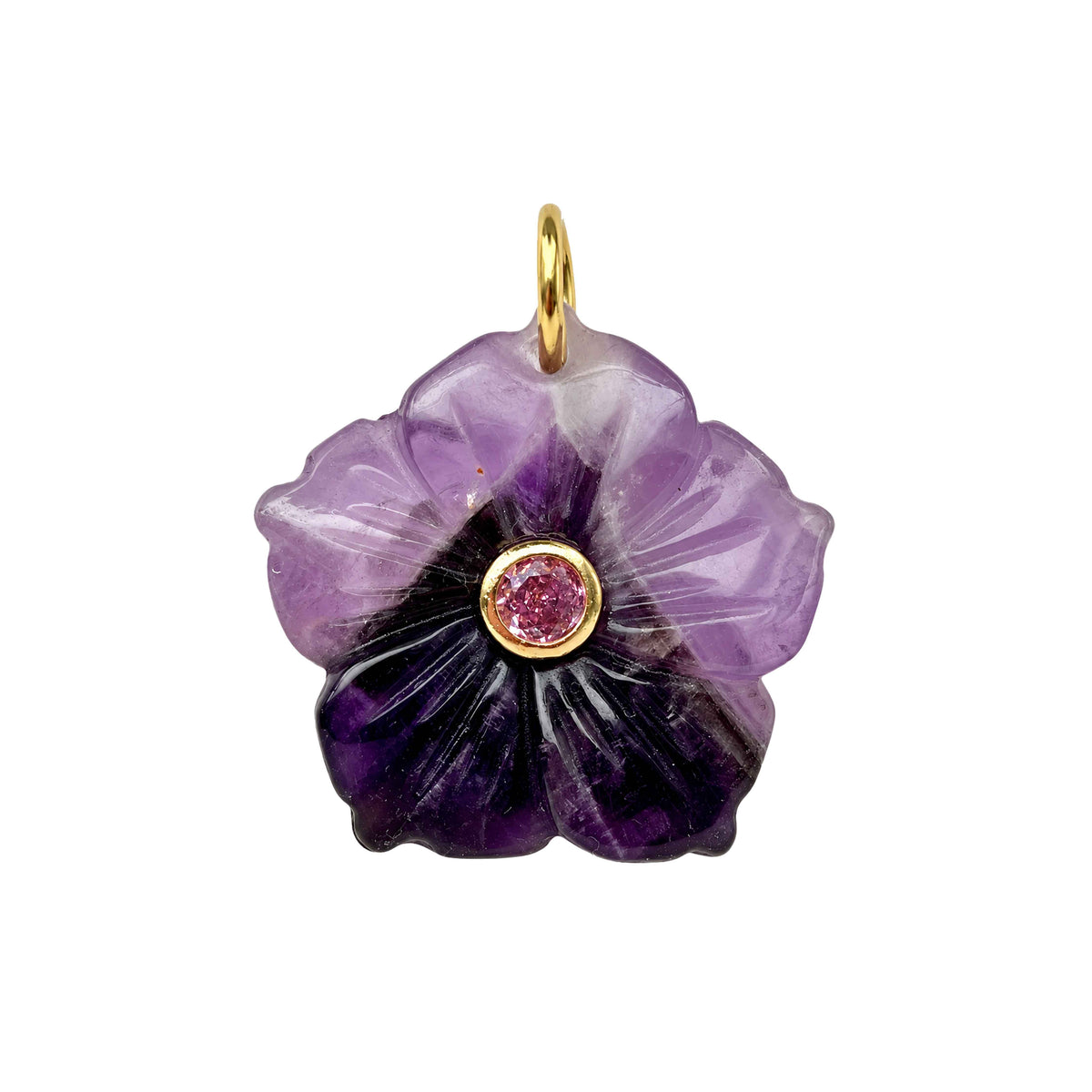 bloem vormige amethist edelsteen hanger