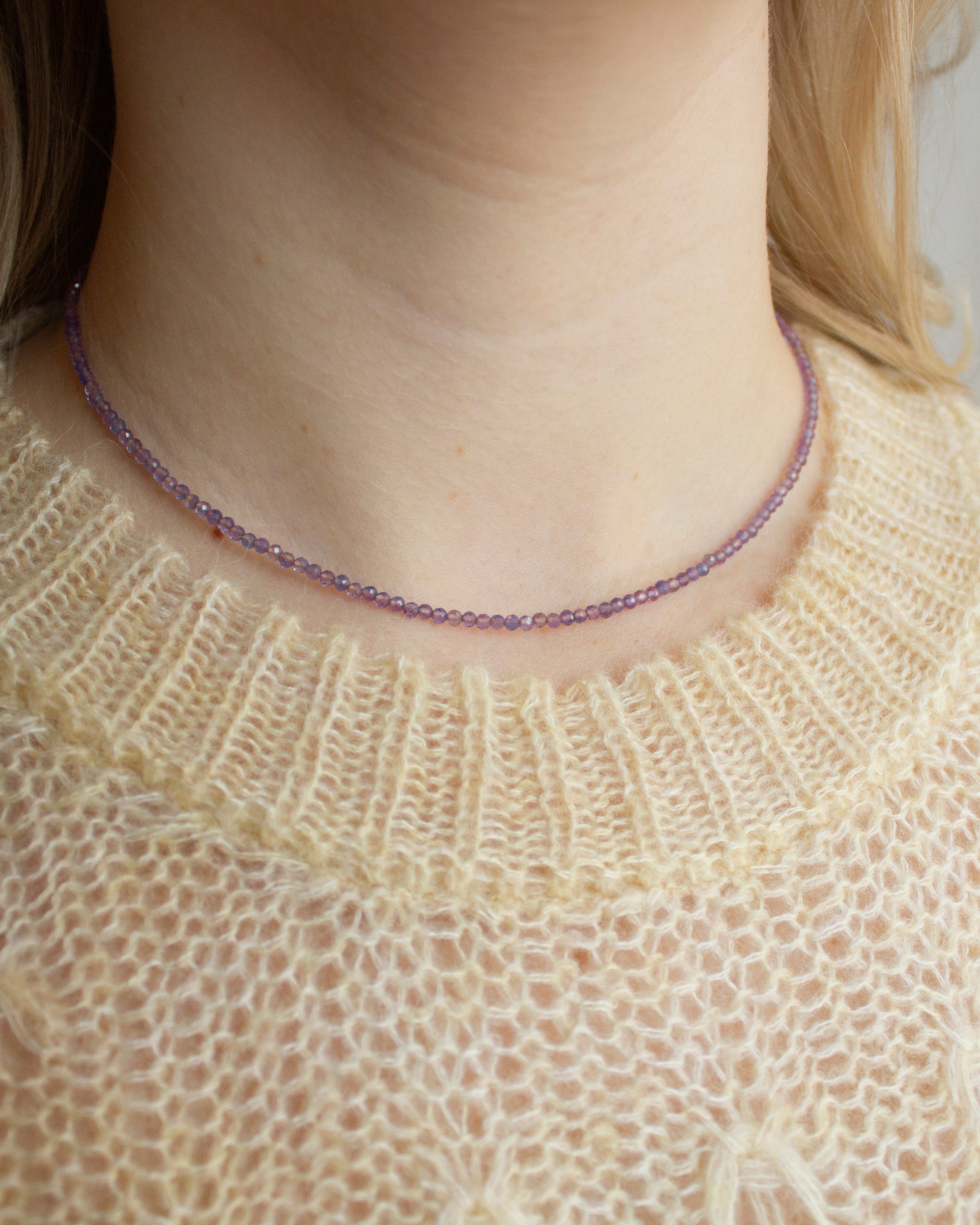 Amethist edelsteen kettinkje