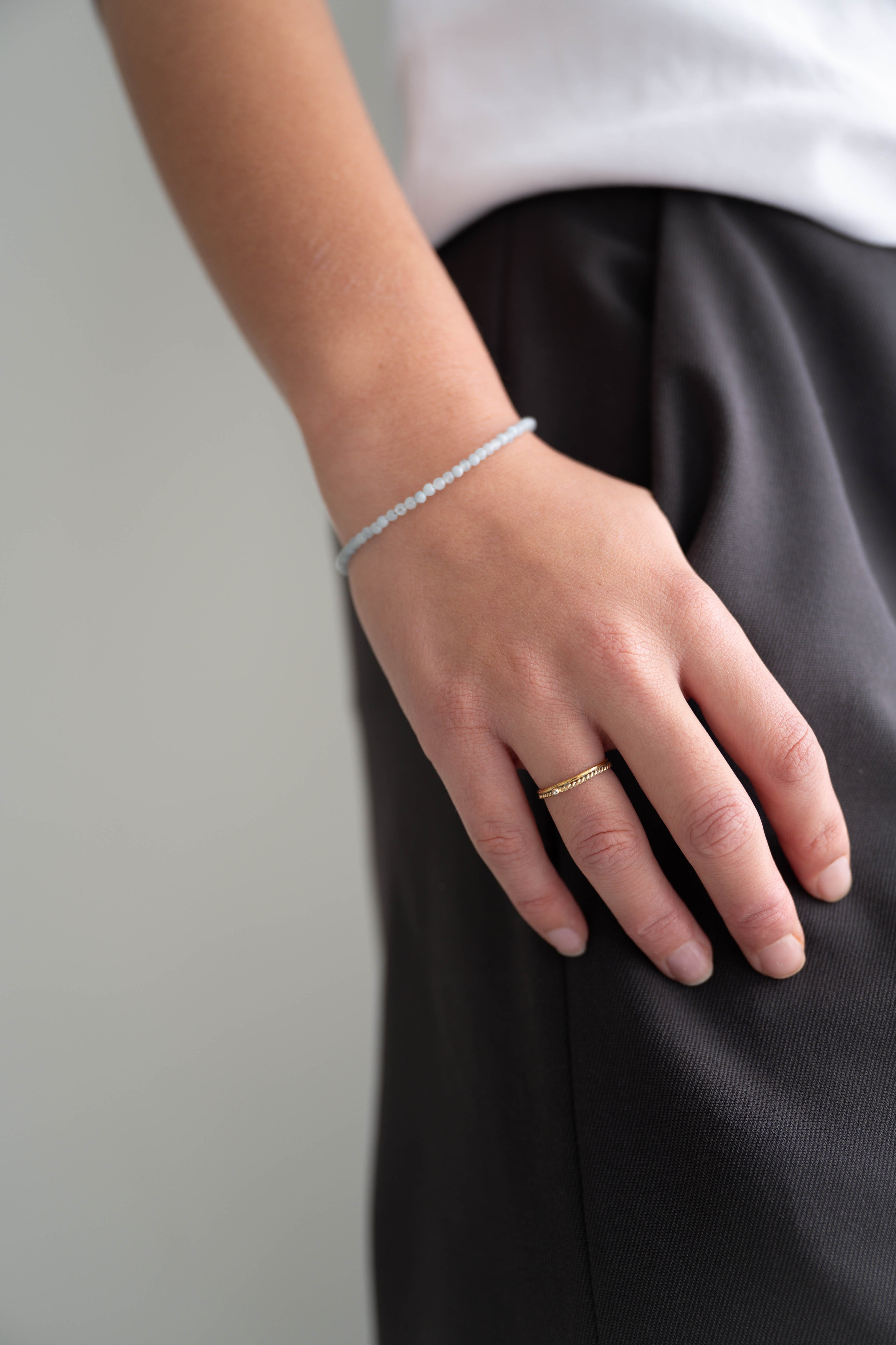 blauw aquamarijn edelsteen kralen armbandje om damespols