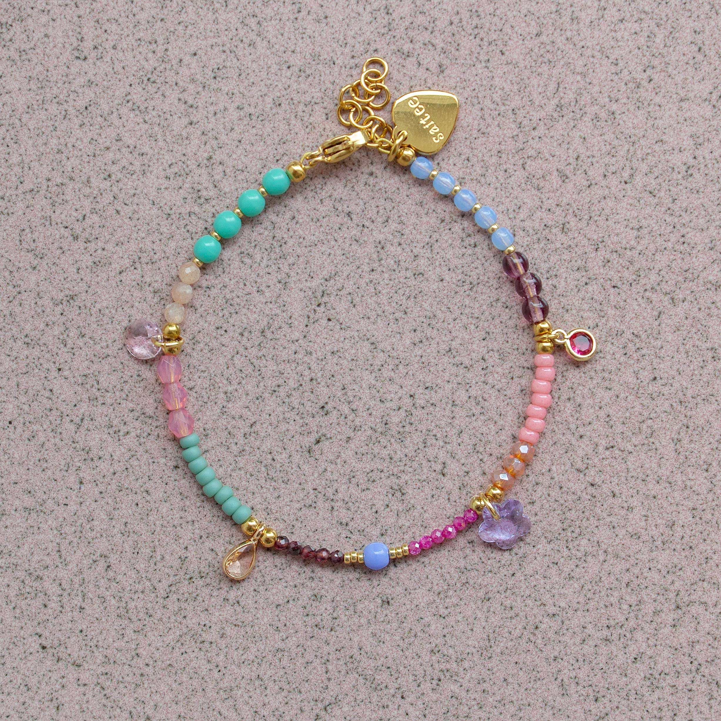 sfeer multicolour bedelarmbandje met kralen en edelstenen