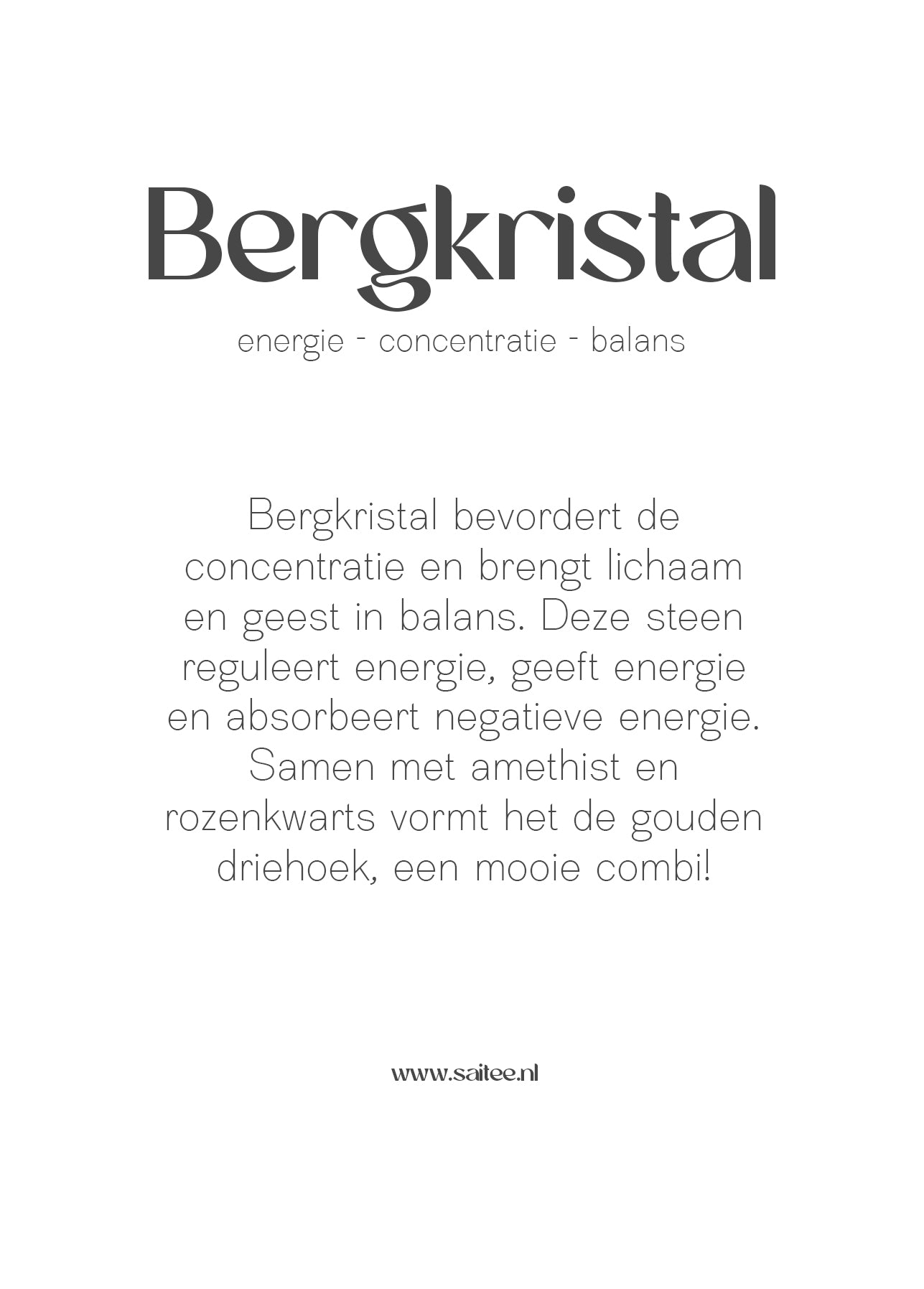 Bergkristal edelsteen kettinkje