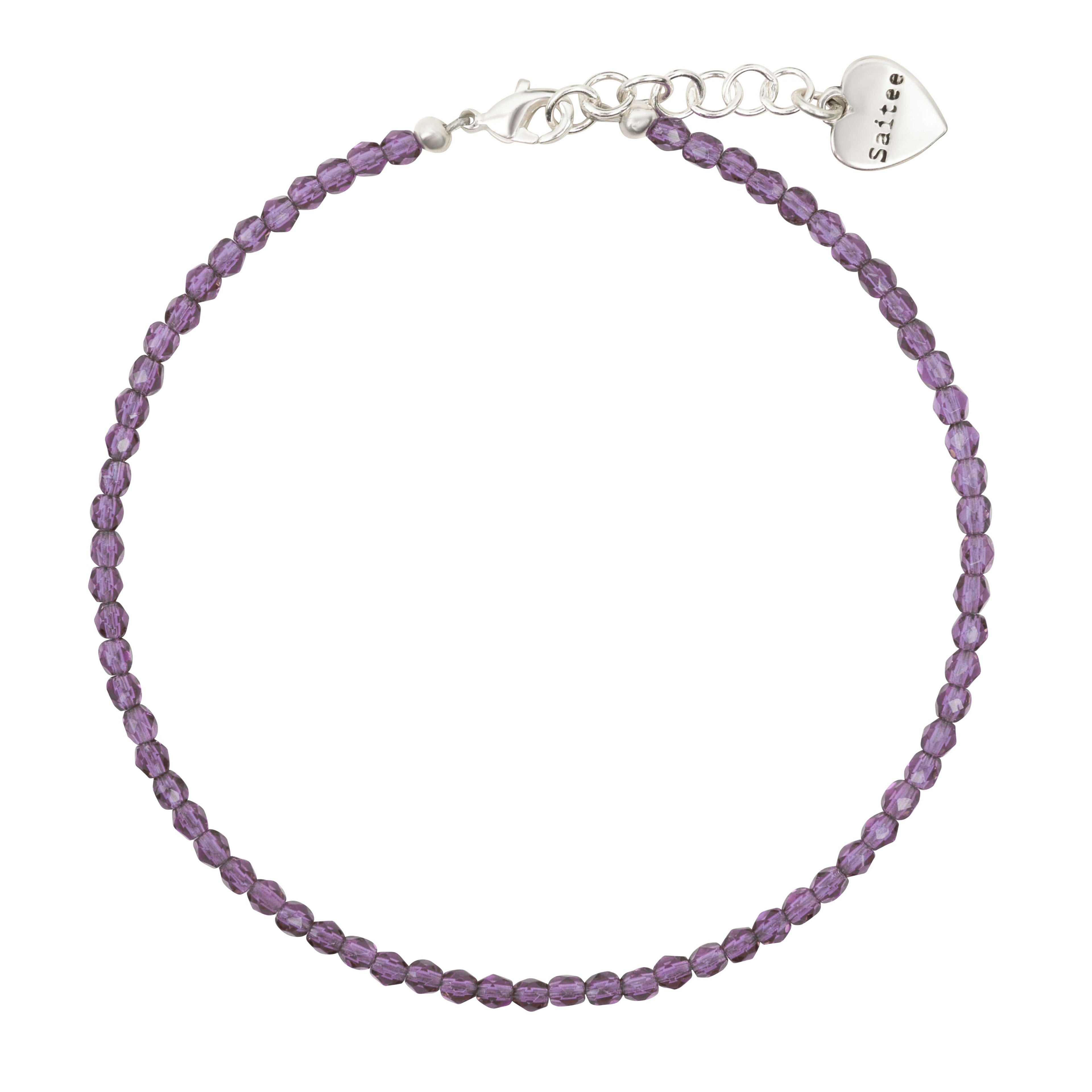 Sweetheart purple enkelbandje
