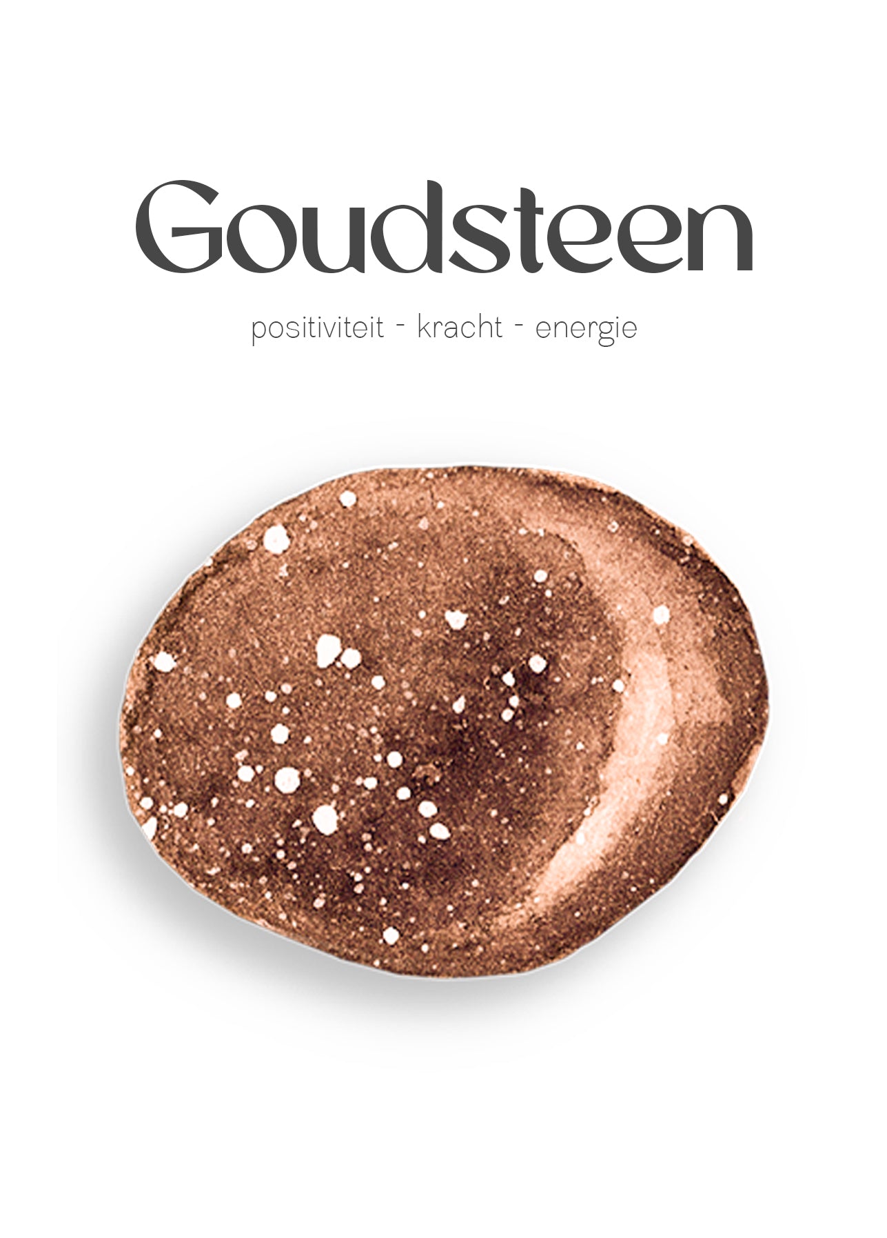 geïllustreerde ansichtkaart met oranje goudsteen