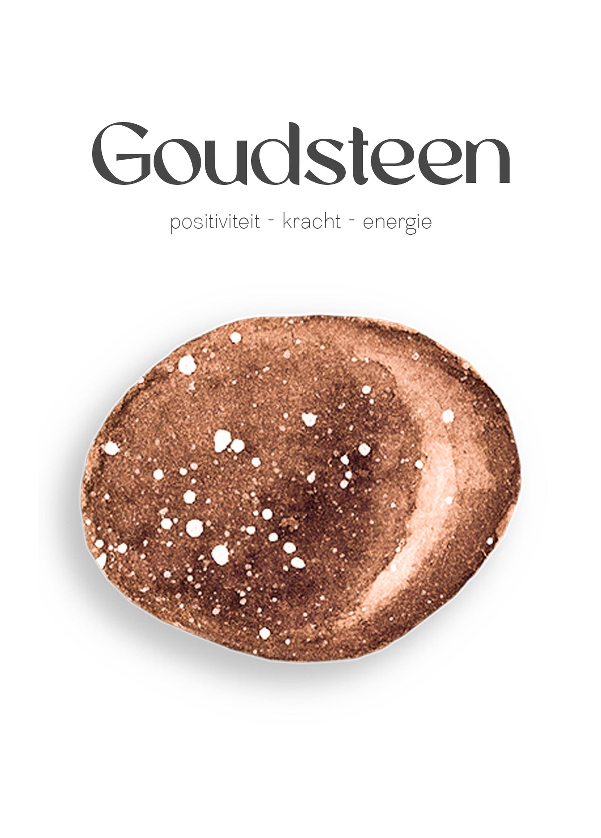 geïllustreerde ansichtkaart met oranje goudsteen