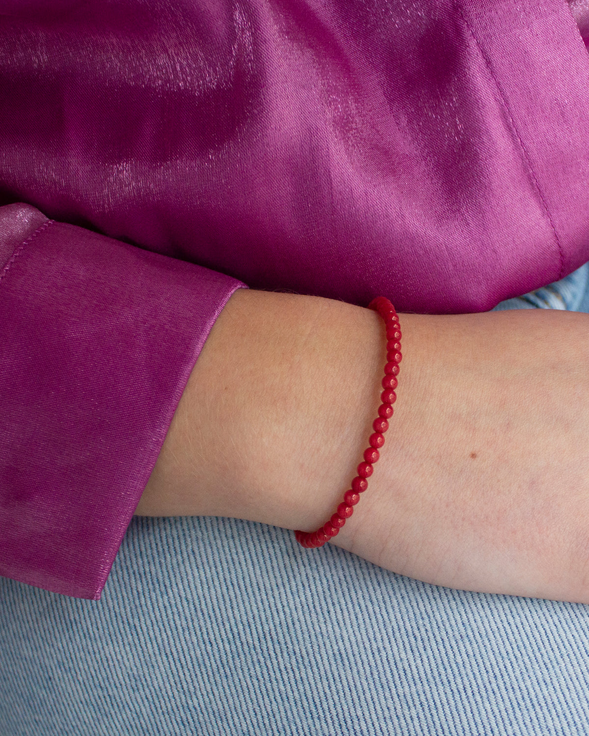 Koraal edelsteen armbandje