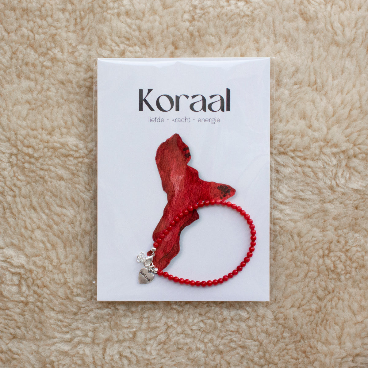 Koraal edelsteen armbandje