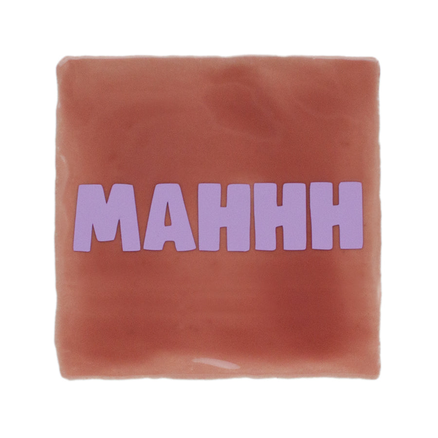 oudroze tegel met west-friese spreuk mahhh