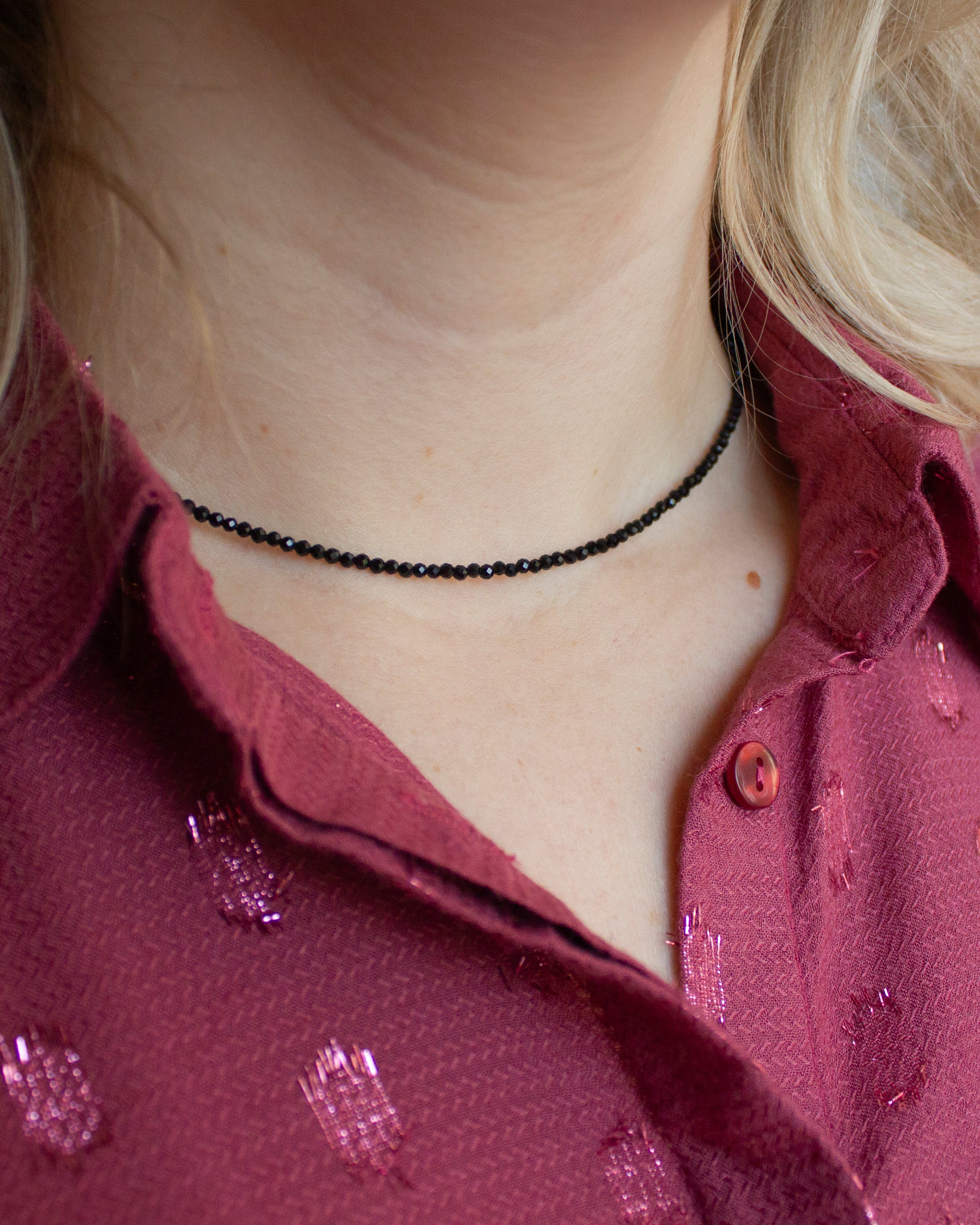 Onyx edelsteen kettinkje