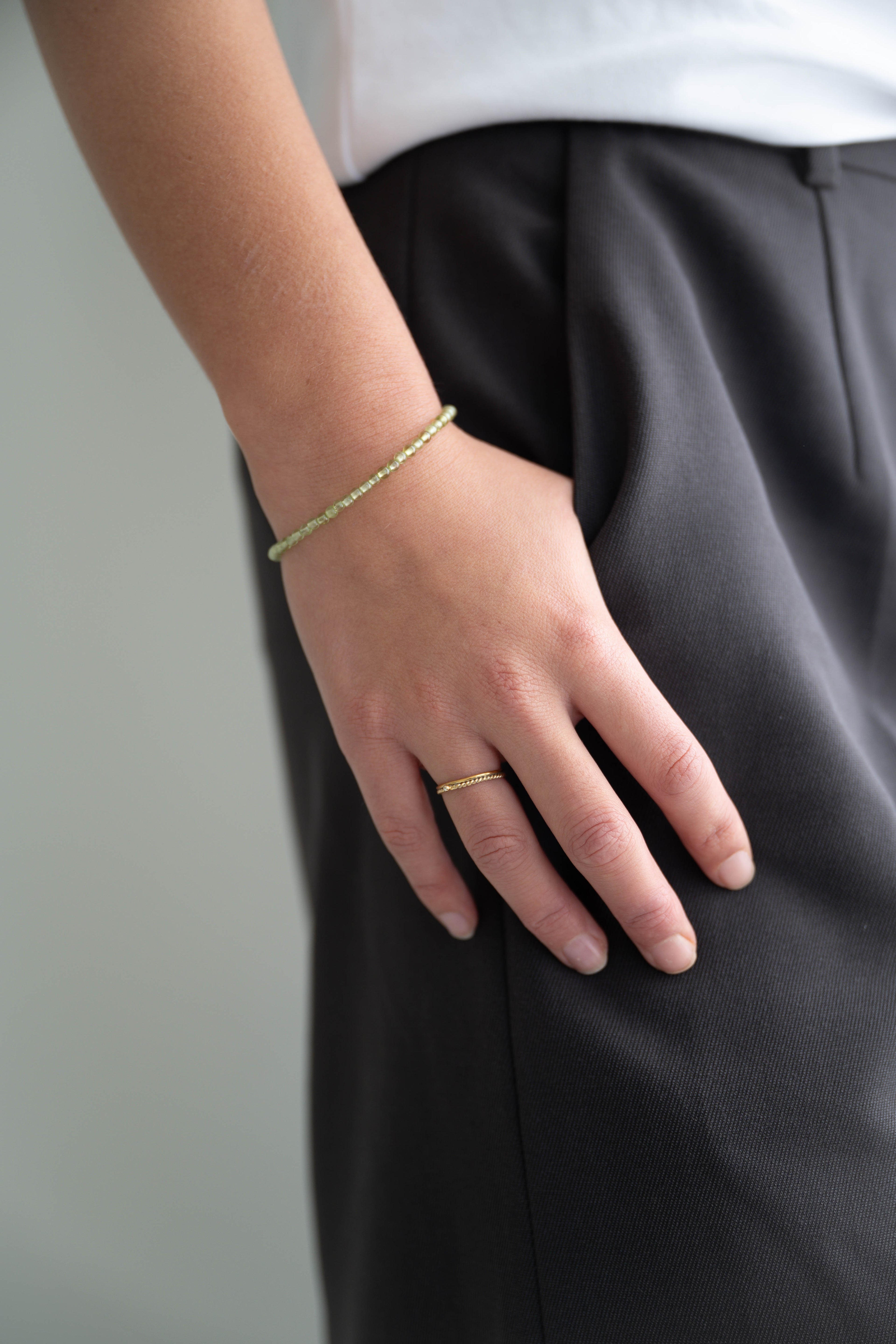 groen peridoot edelsteen kralen armbandje om damespols