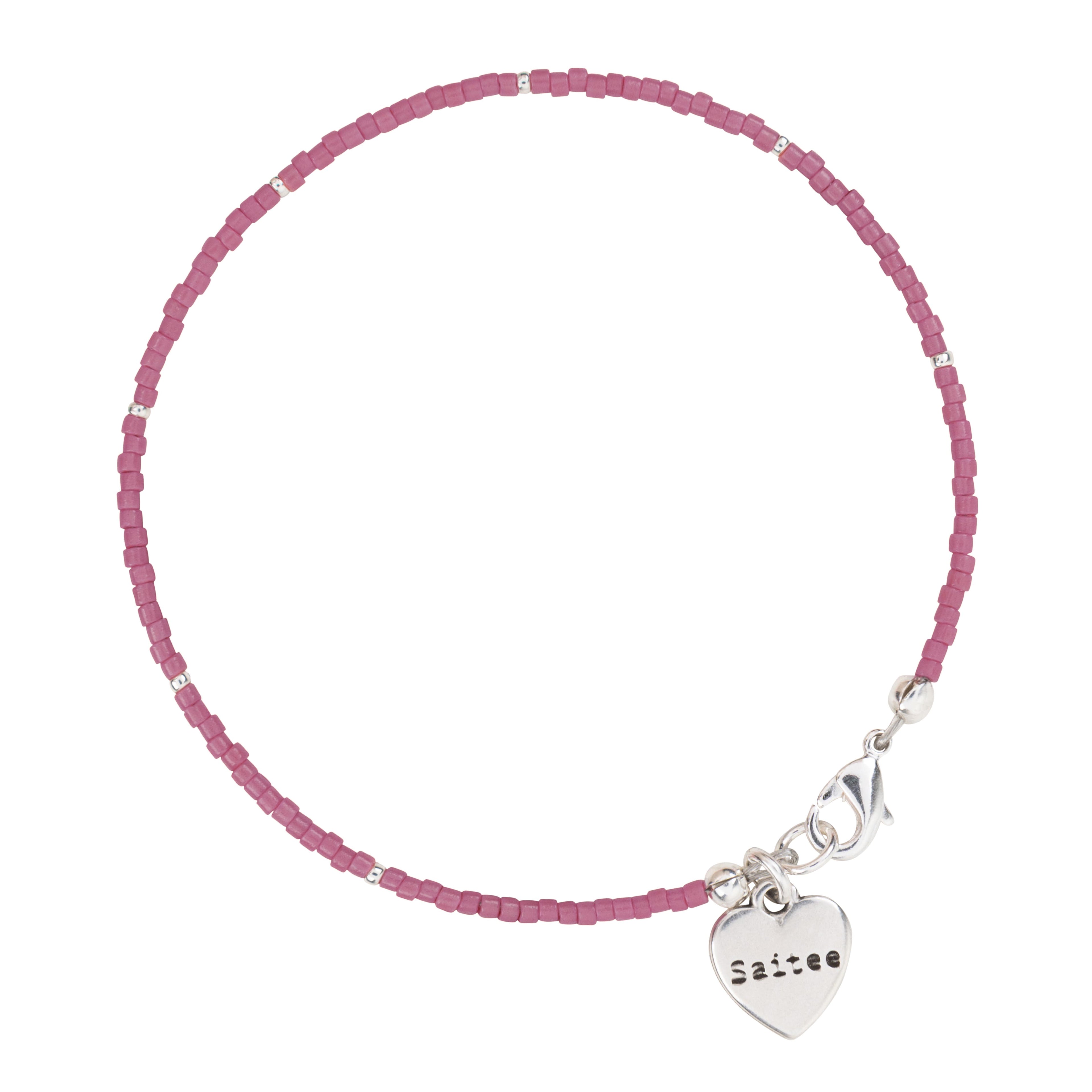 roze kralenarmbandje met hartje