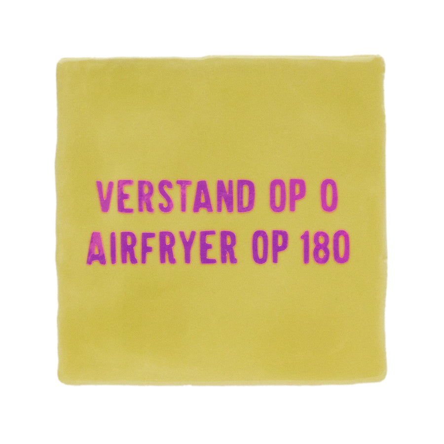 verstand op 0 airfryer op 180 tegel met tekst