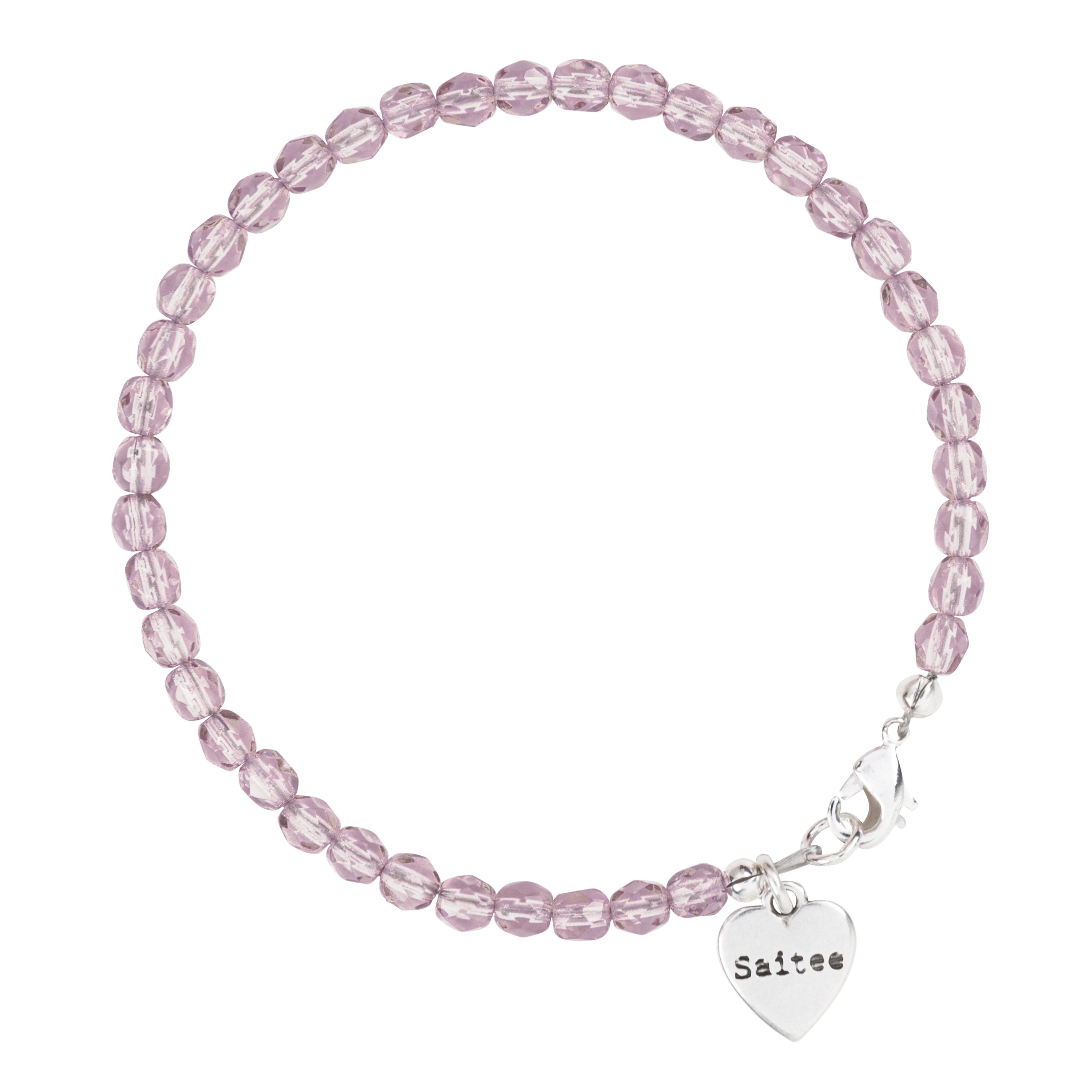 roze kralenarmbandje met hartje