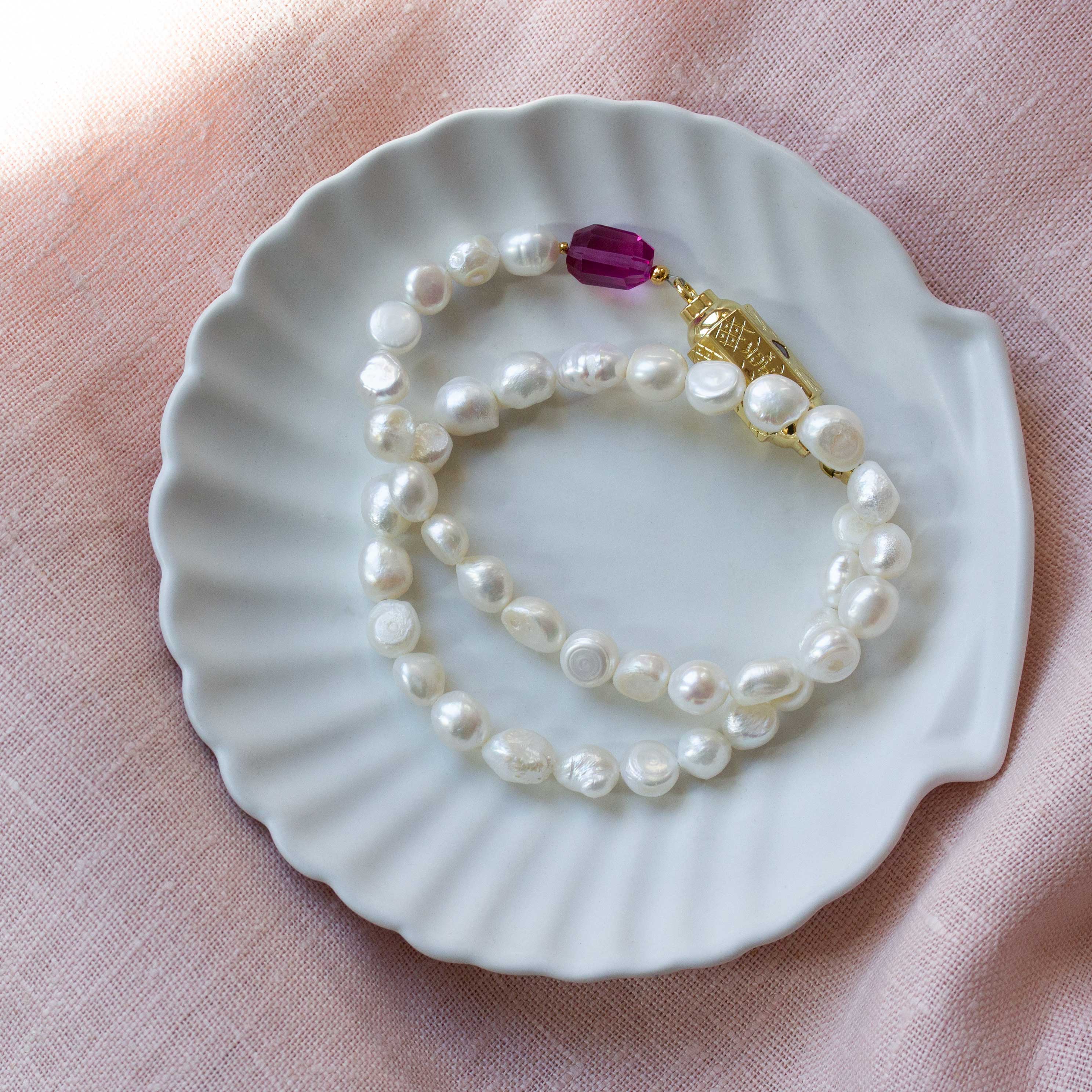 Wishbox ketting zoetwaterparel