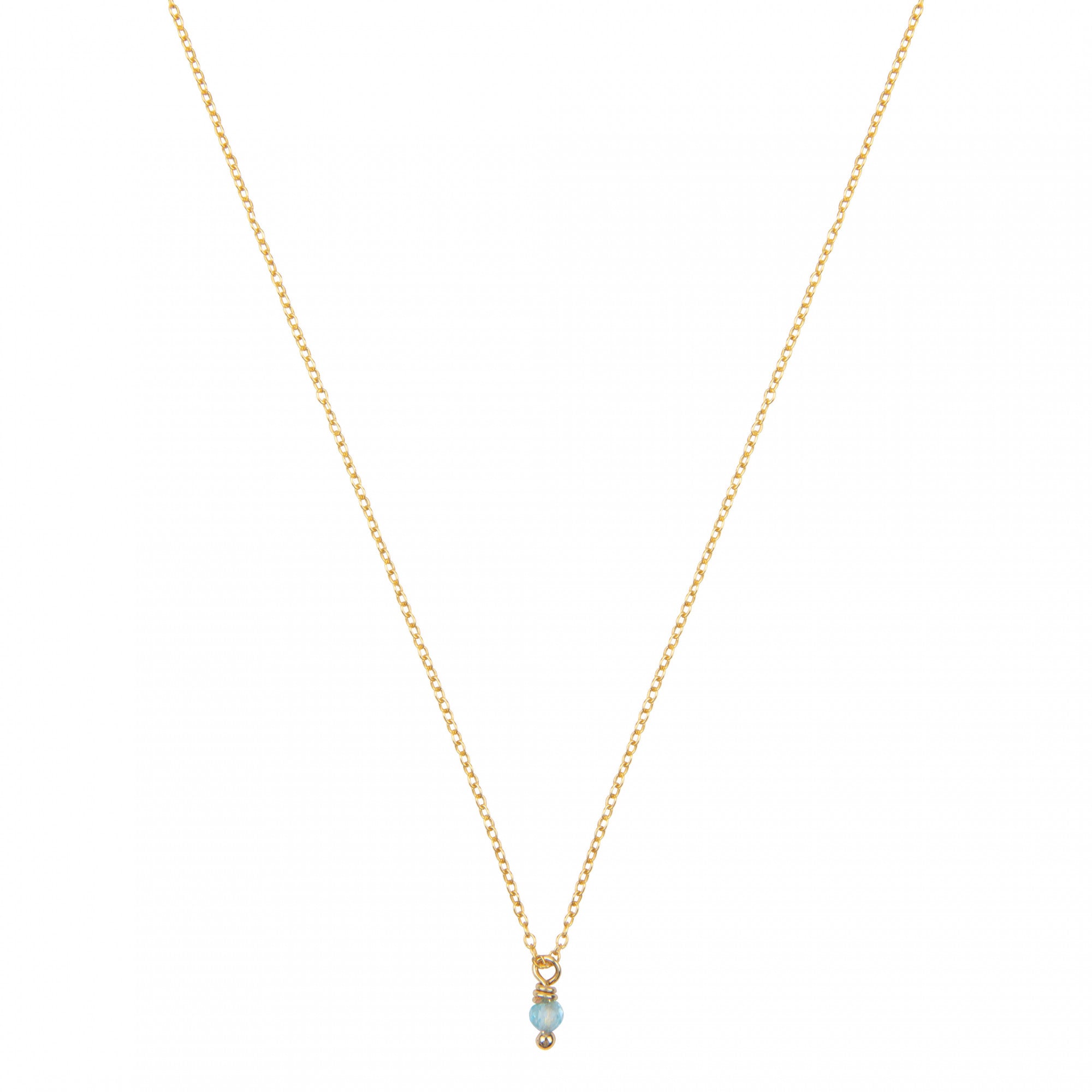 aquamarijn geboortsteenketting goud