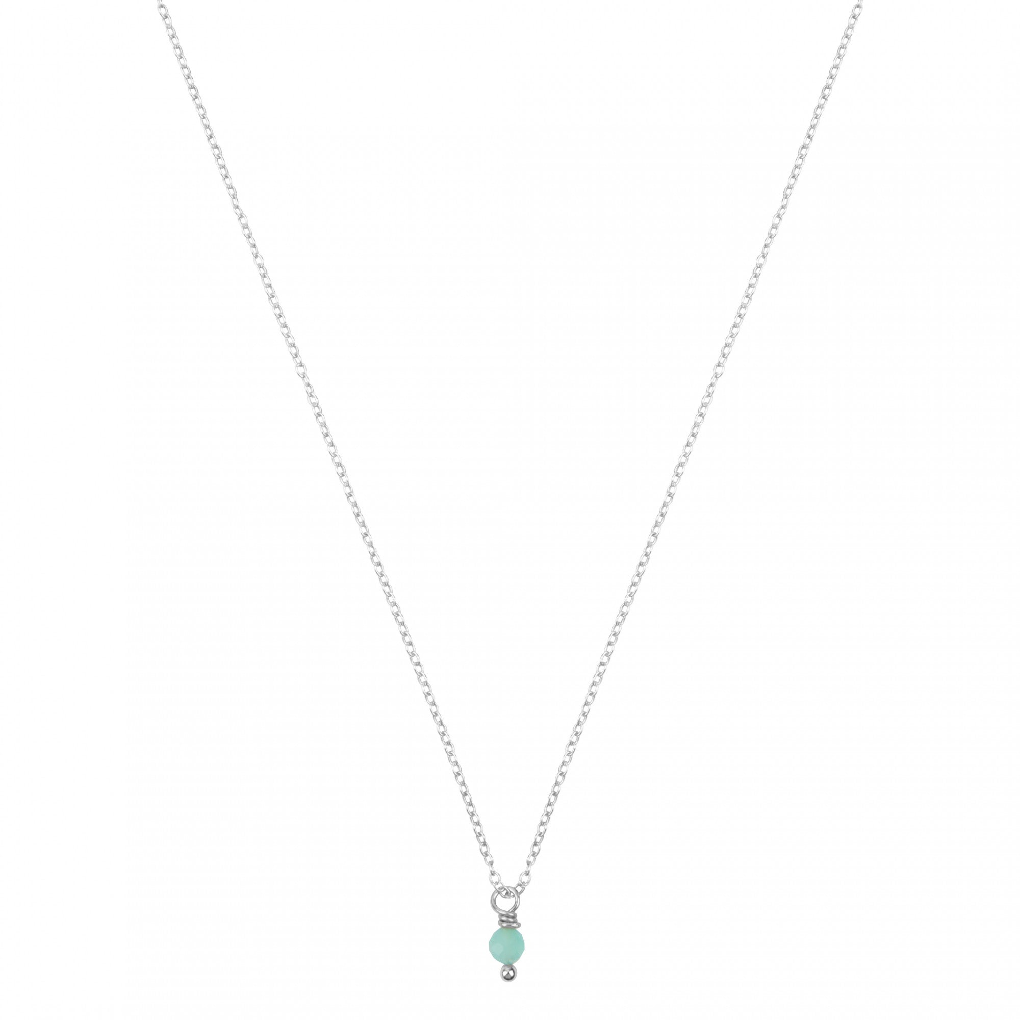 chrysopraas geboortsteenketting zilver