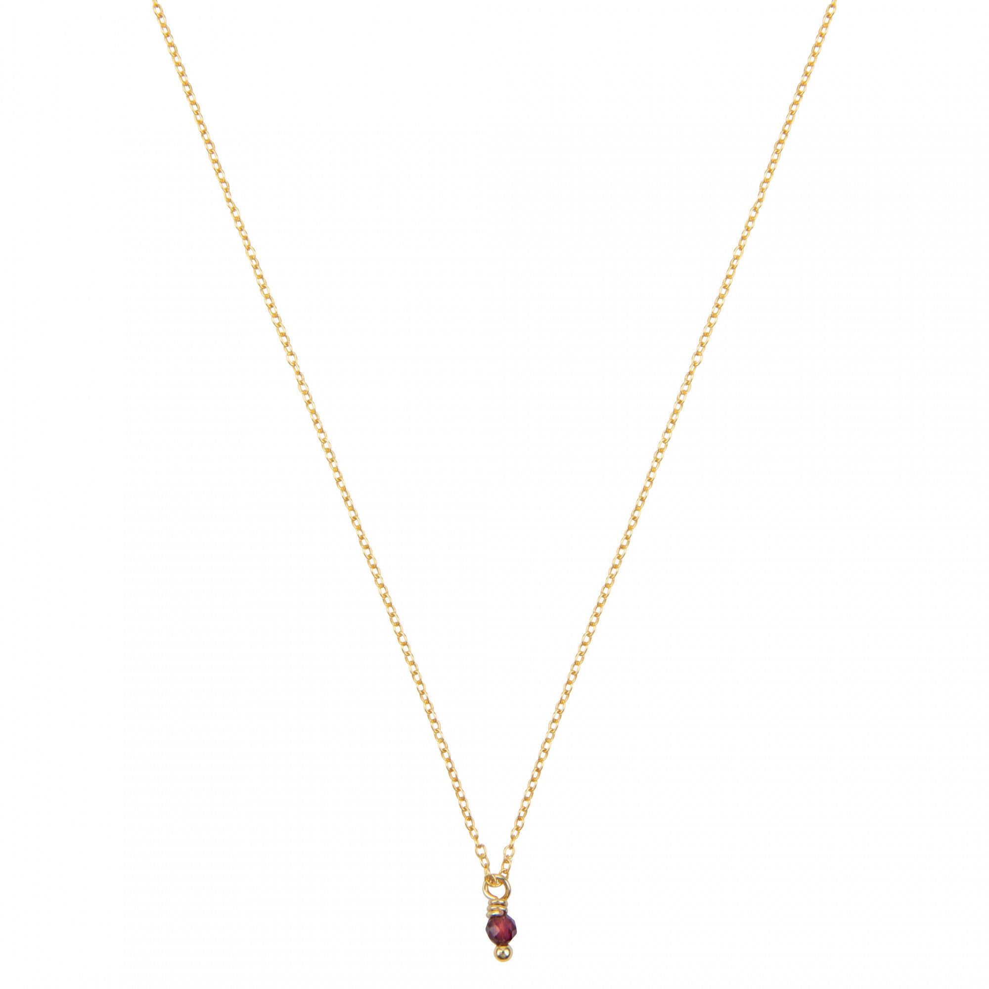 granaat geboortsteenketting goud