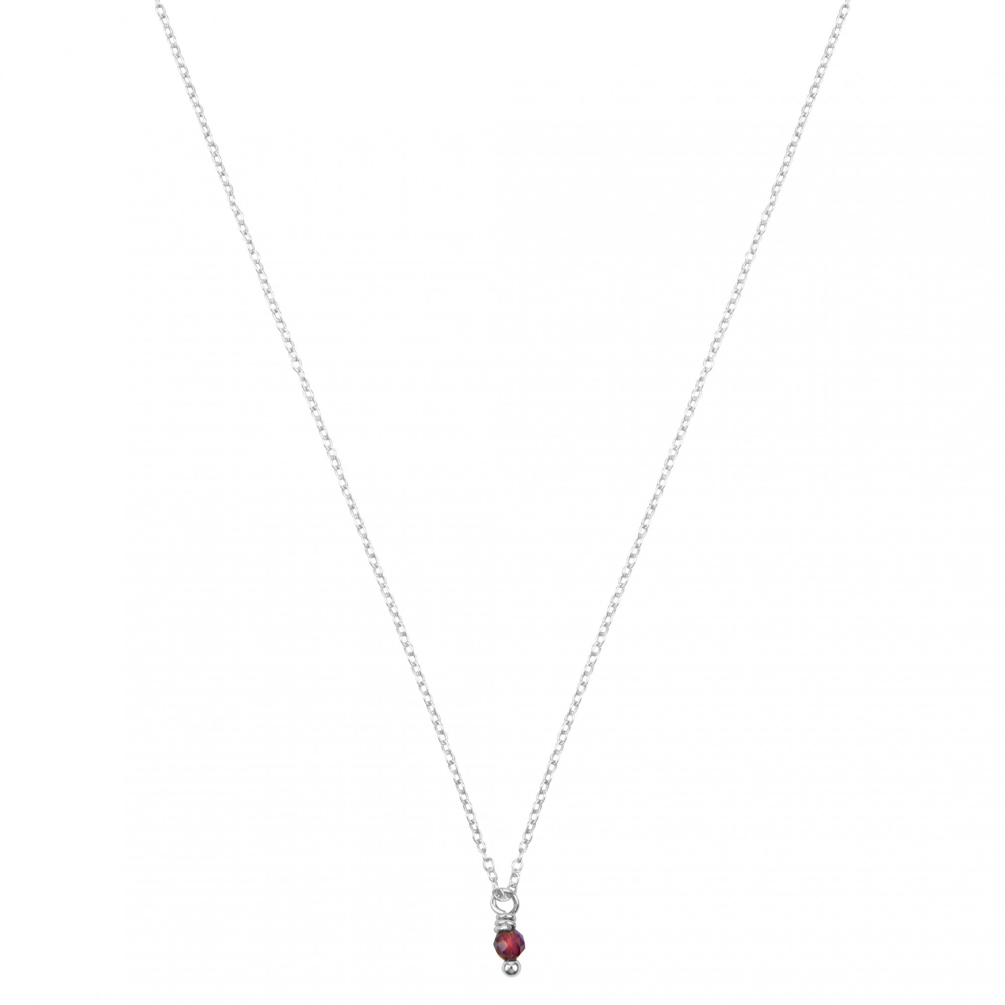 granaat geboortsteenketting zilver