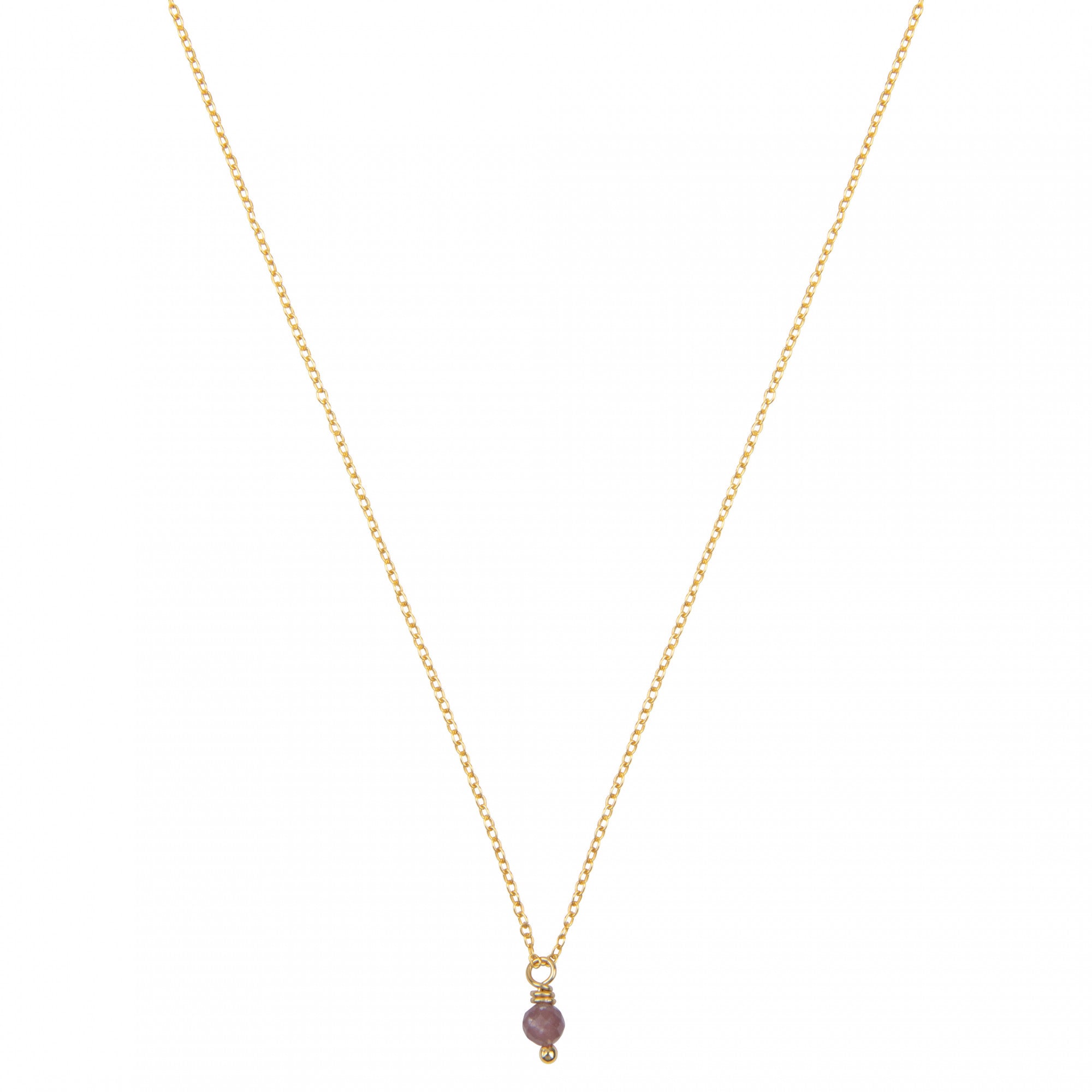 lepidoliet geboortsteenketting goud