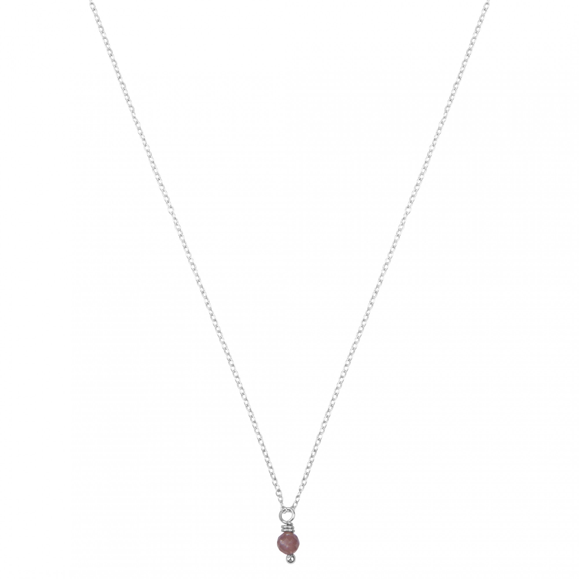 lepidoliet geboortsteenketting zilver