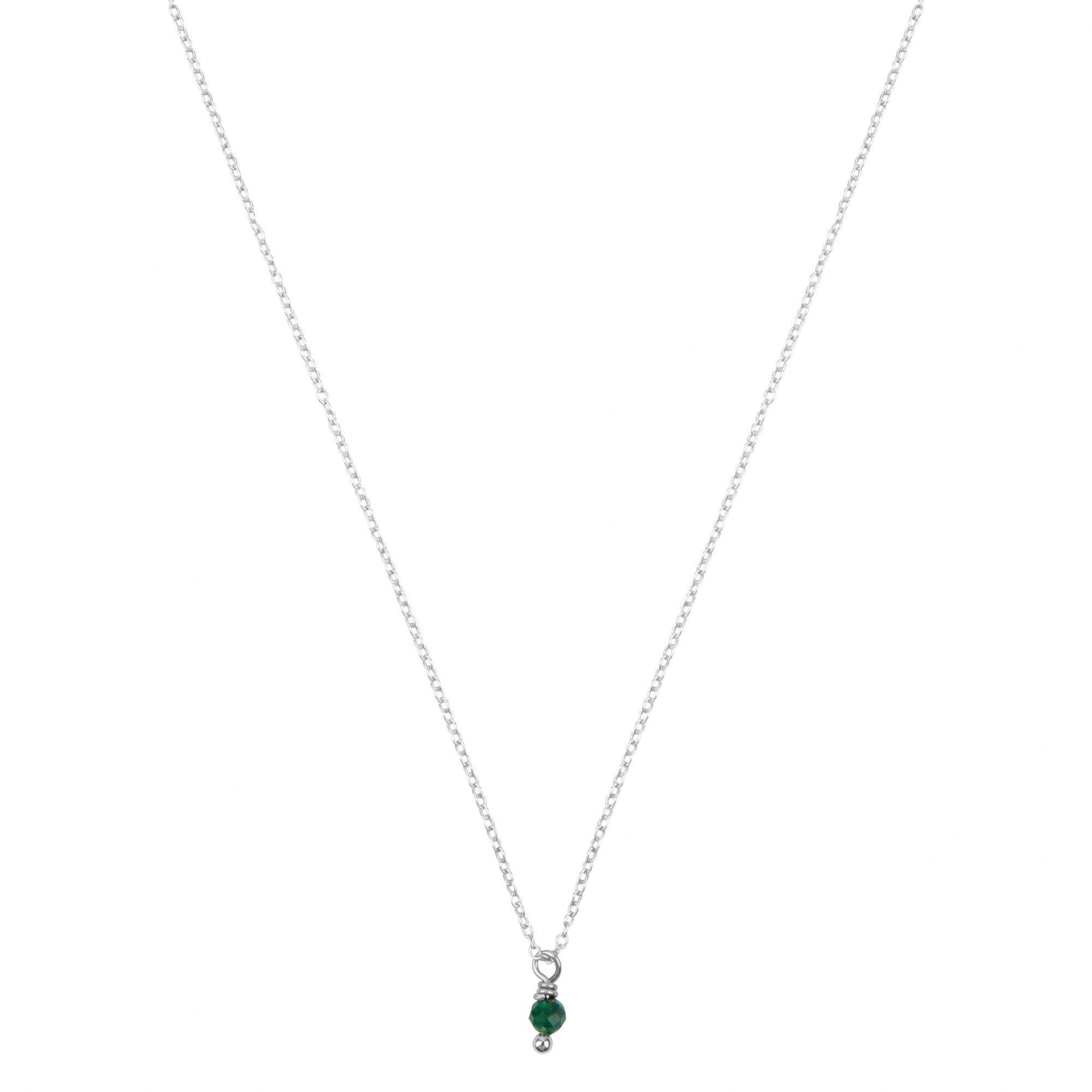 malachiet geboortsteenketting zilver