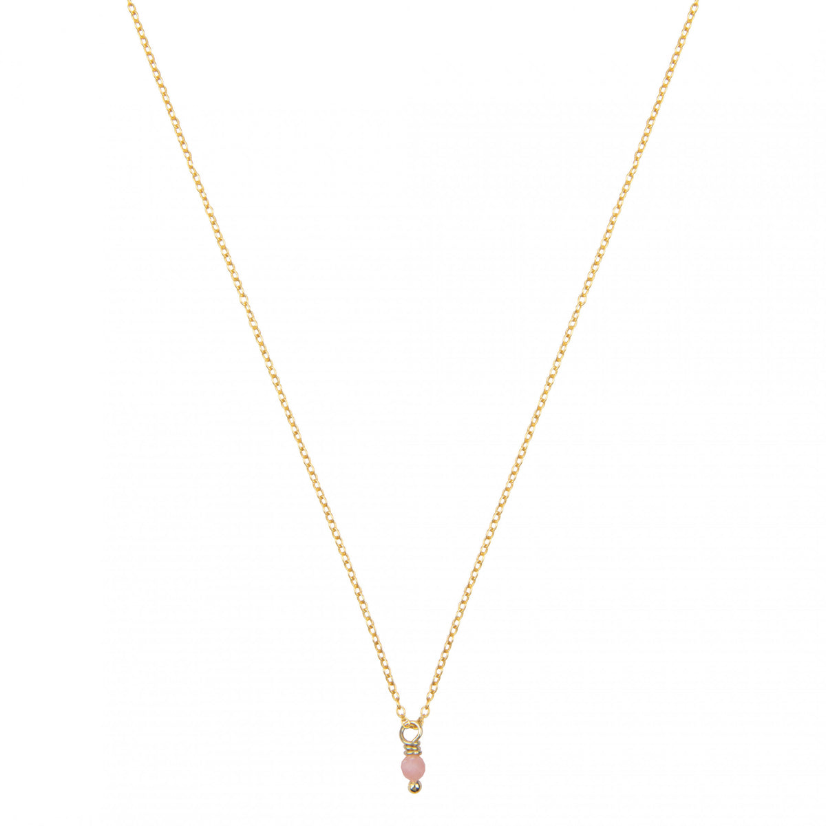 roze opaal geboortsteenketting goud