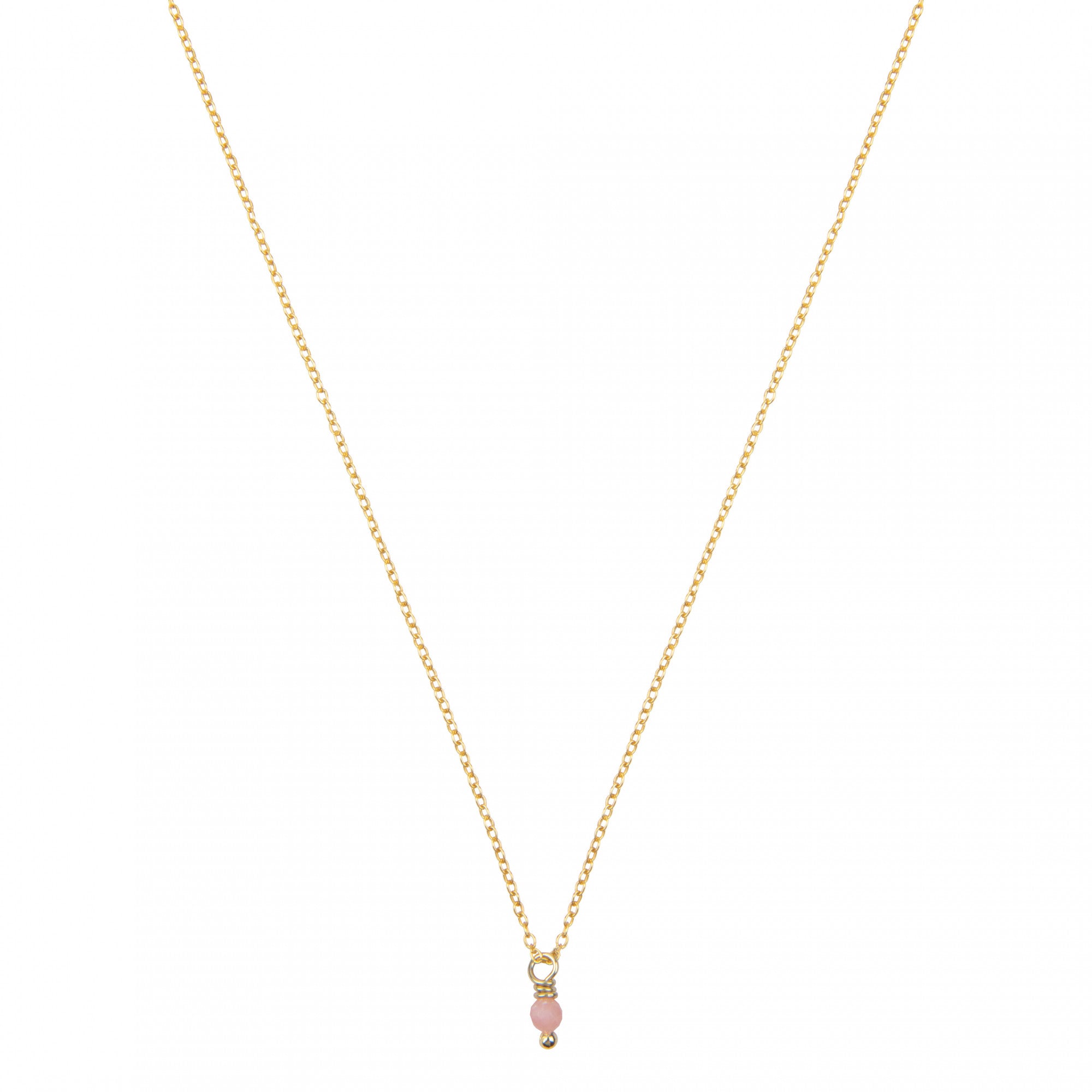 roze opaal geboortsteenketting goud