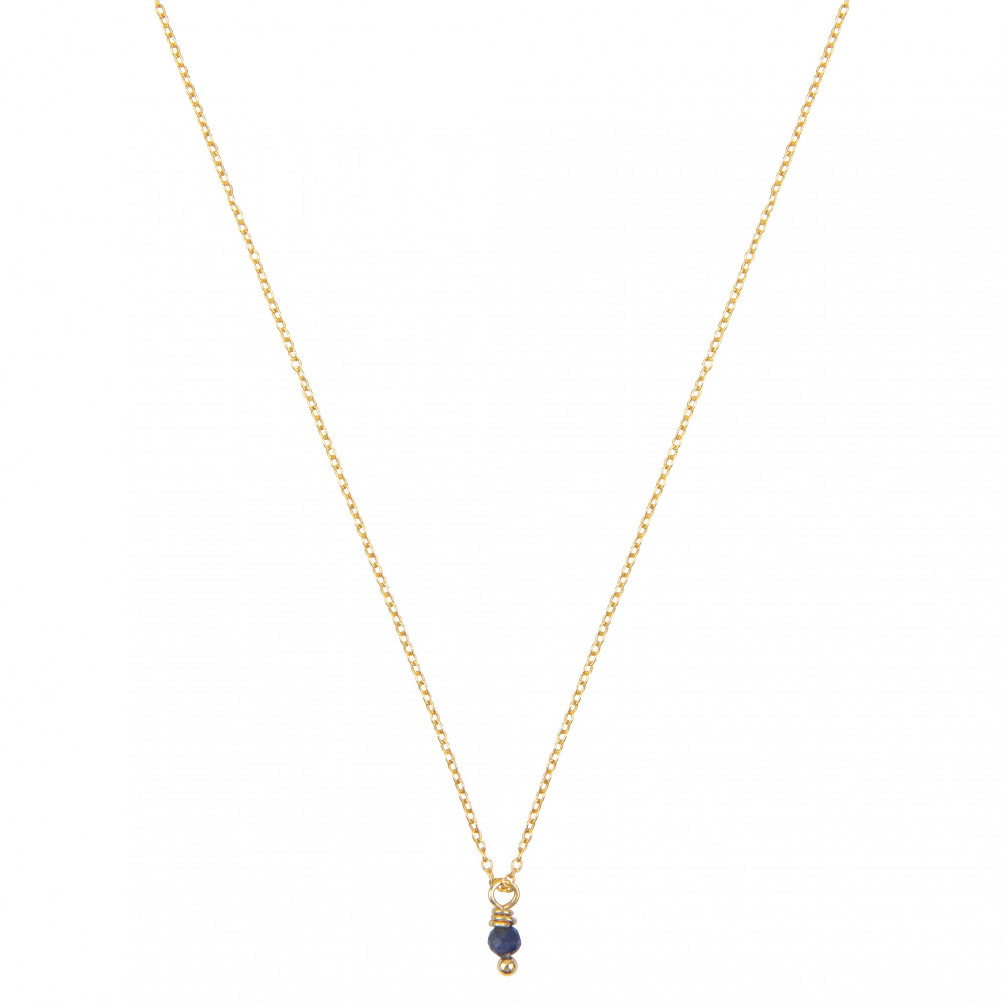 sodaliet geboortsteenketting goud