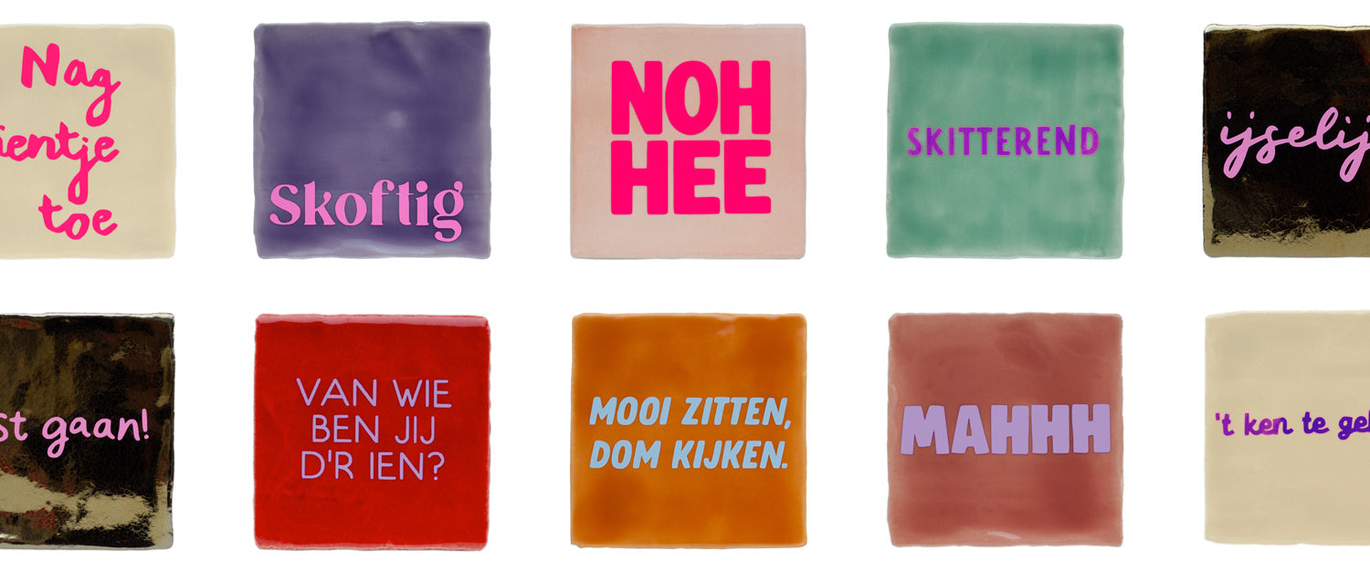 10 soorten west friese spreukentegels in alle kleuren