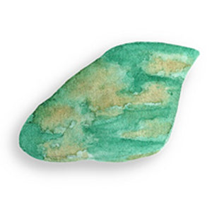 groene chrysopraas edelsteen getekend