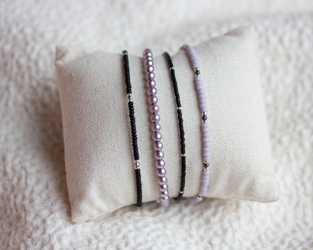 Good luck matte black Saitee armbandje