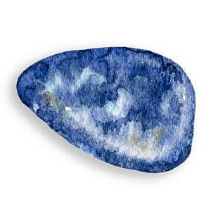 blauwe sodaliet edelsteen getekend