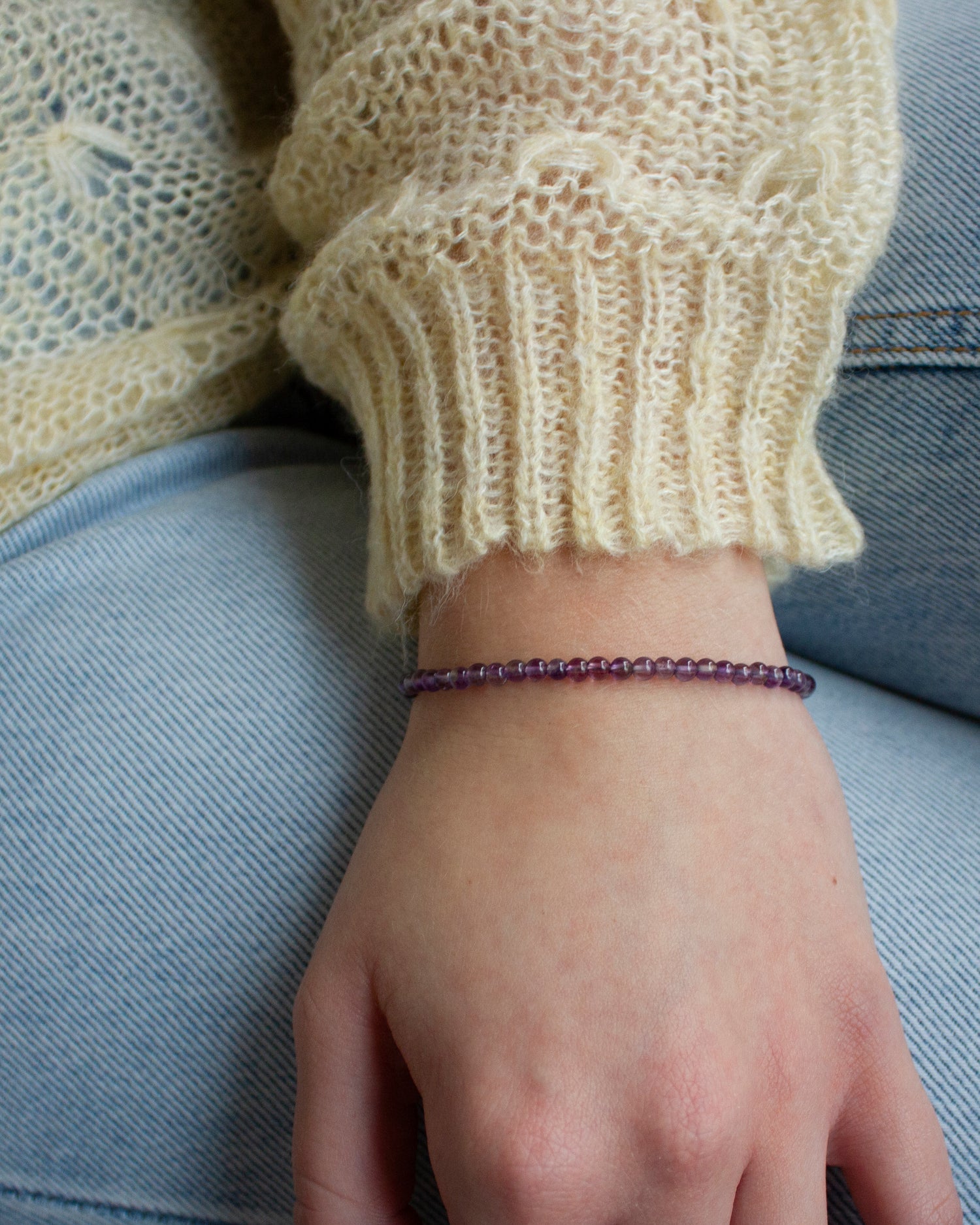 Amethist edelsteen armbandje