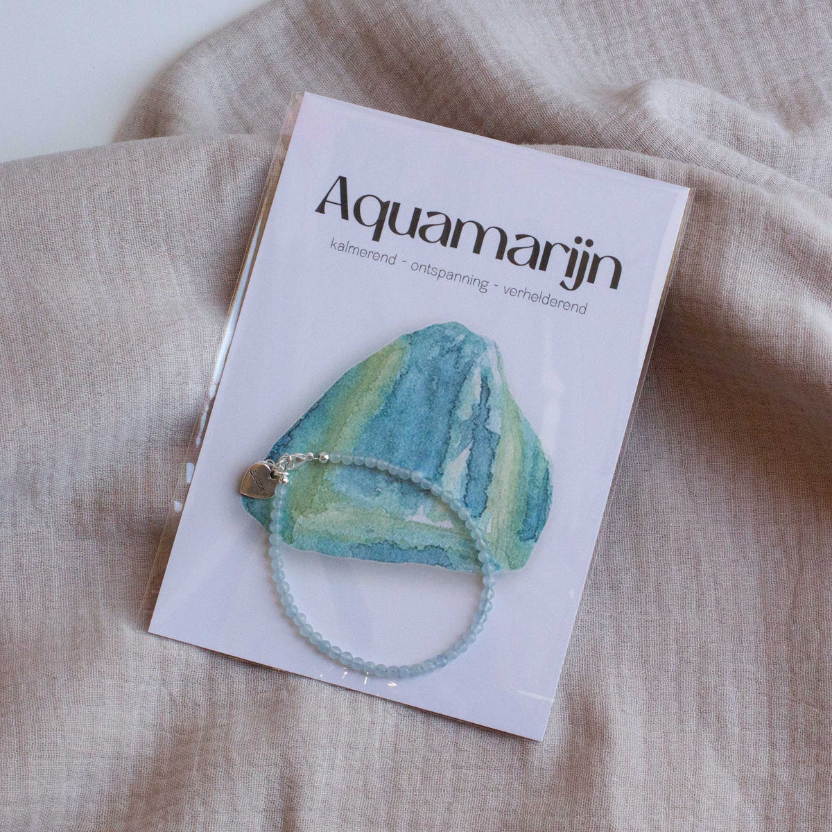 Aquamarijn edelsteen armbandje