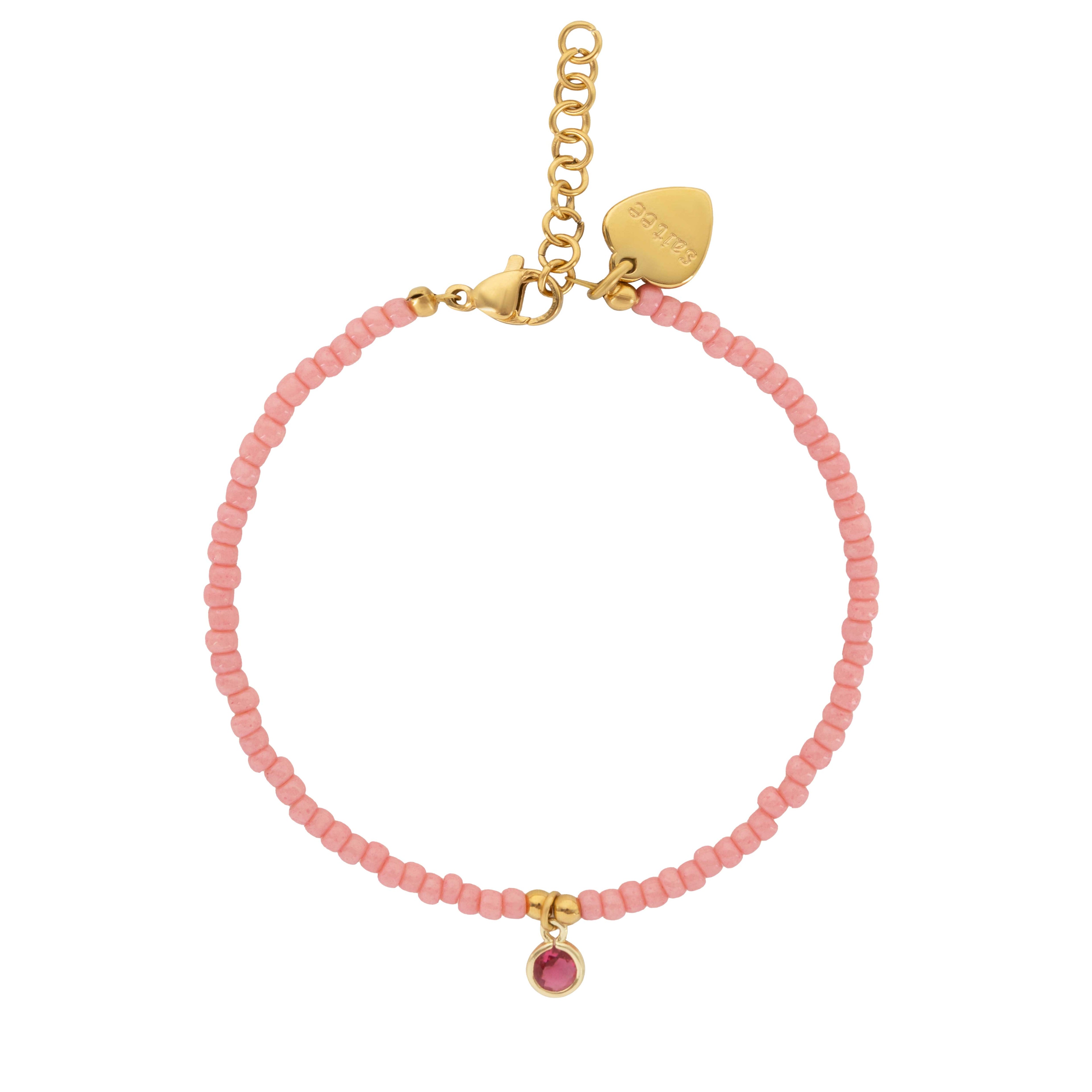 roze armbandje met bedel goud