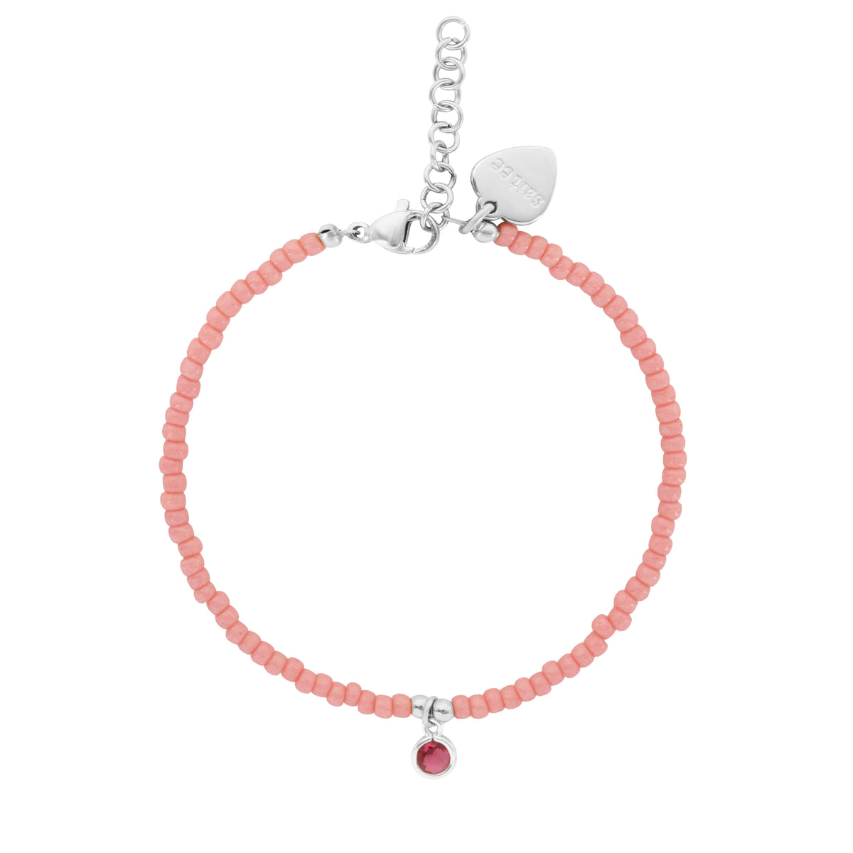 roze armbandje met bedel zilver