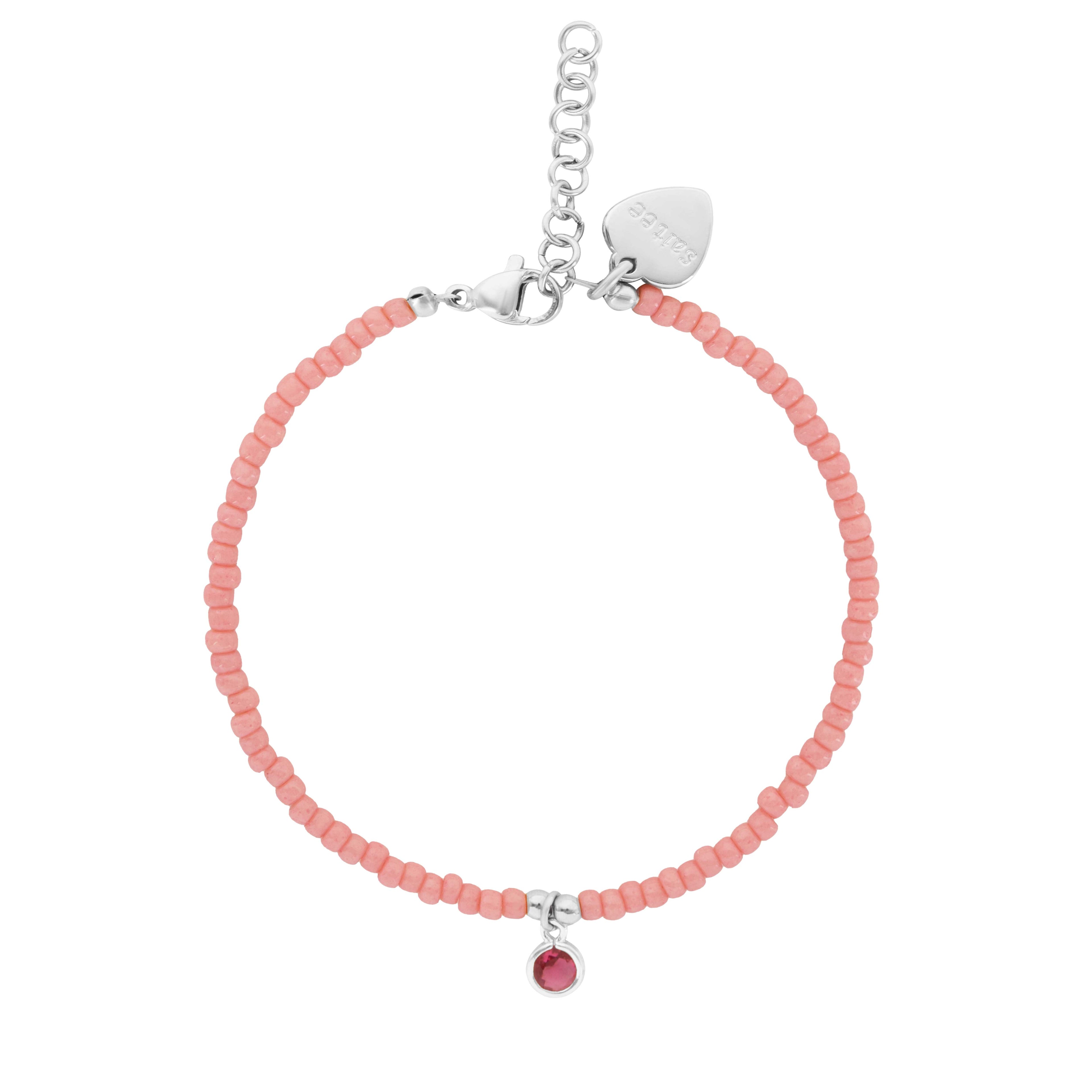 roze armbandje met bedel zilver