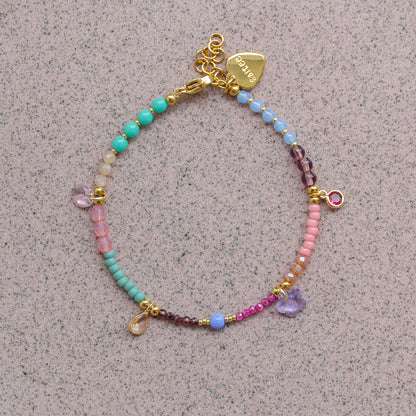 sfeer multicolour bedelarmbandje met kralen en edelstenen