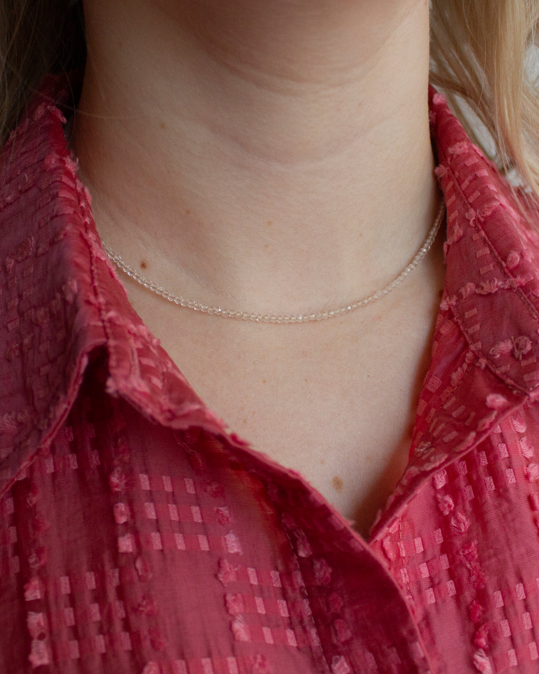 Bergkristal edelsteen kettinkje