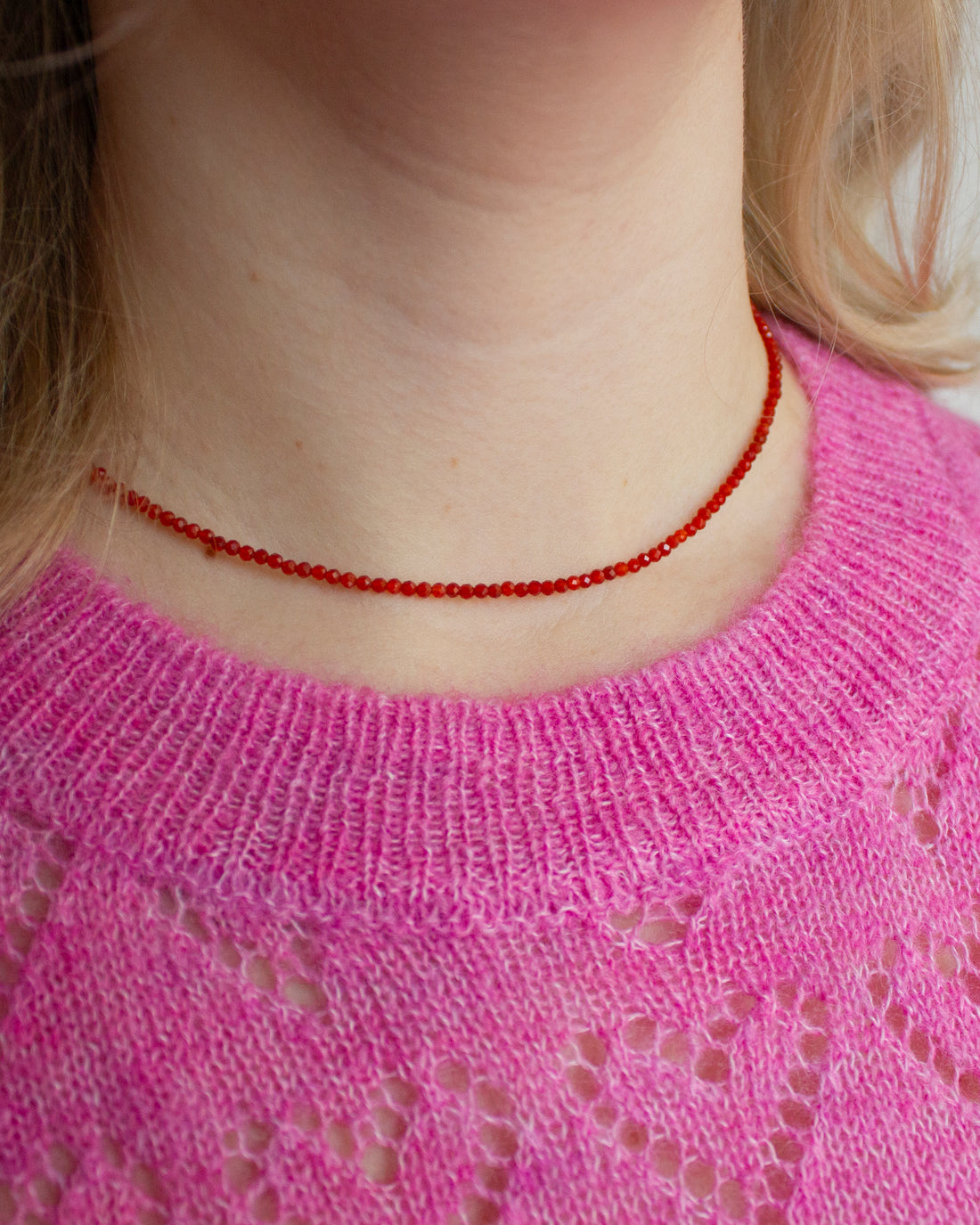 Carneool edelsteen kettinkje