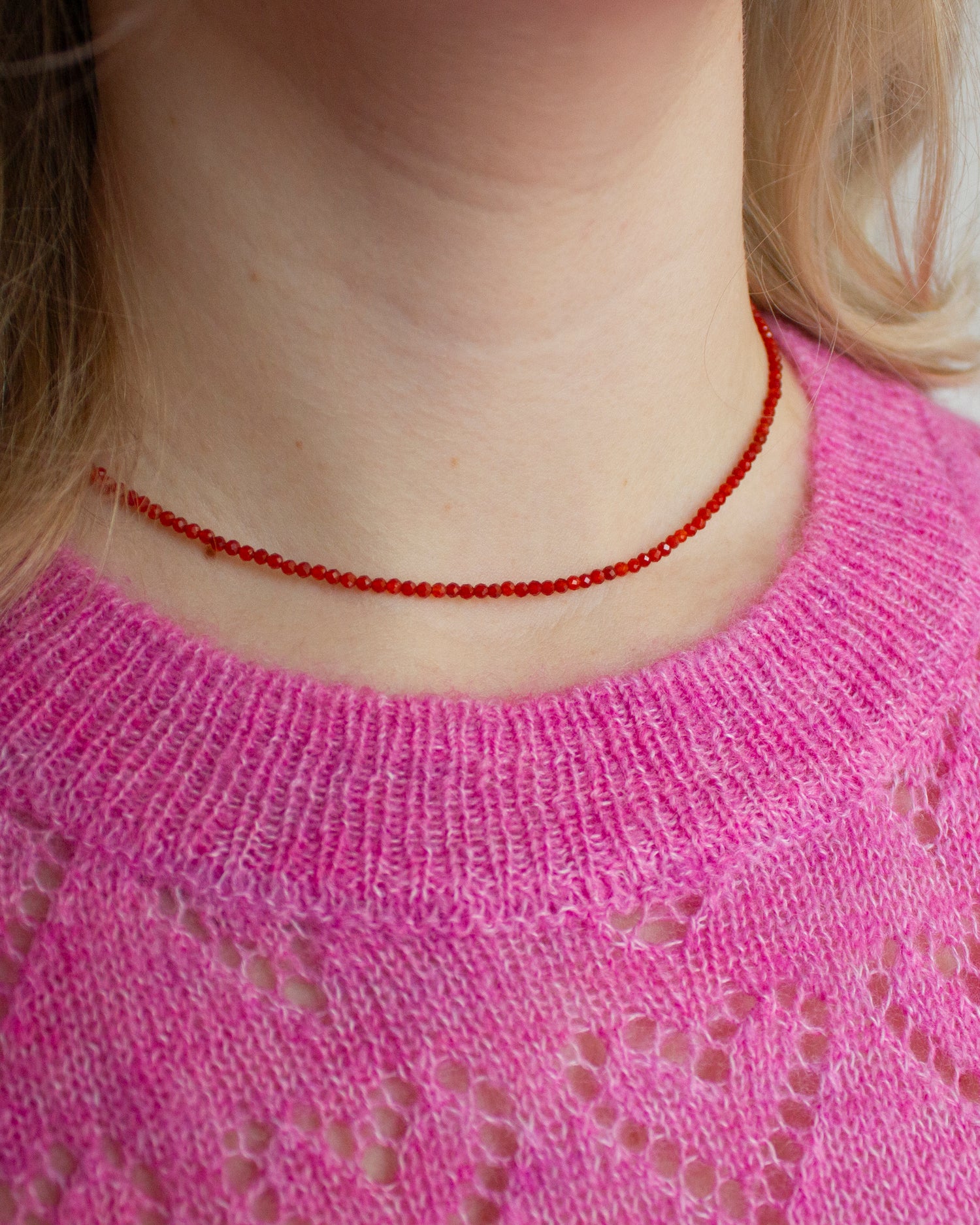 Carneool edelsteen kettinkje