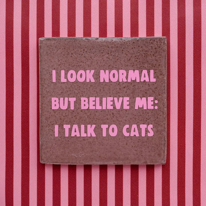 I look normal but believe me i talk to cats tegeltje