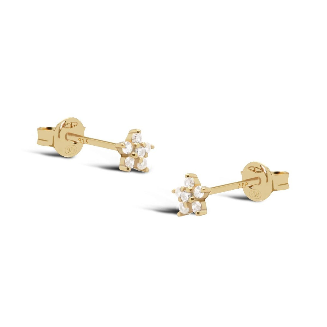 Shiny flower mini oorknopje goud