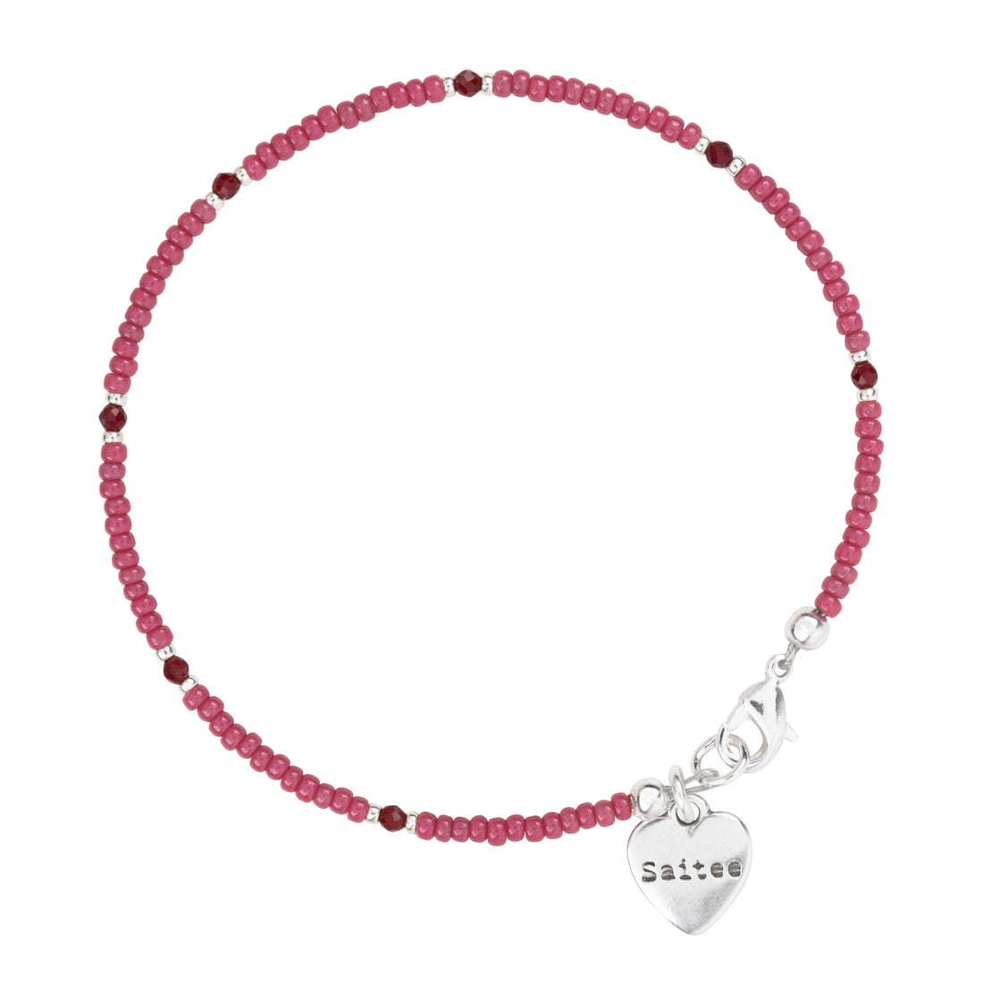 roze kralenarmbandje met hartje