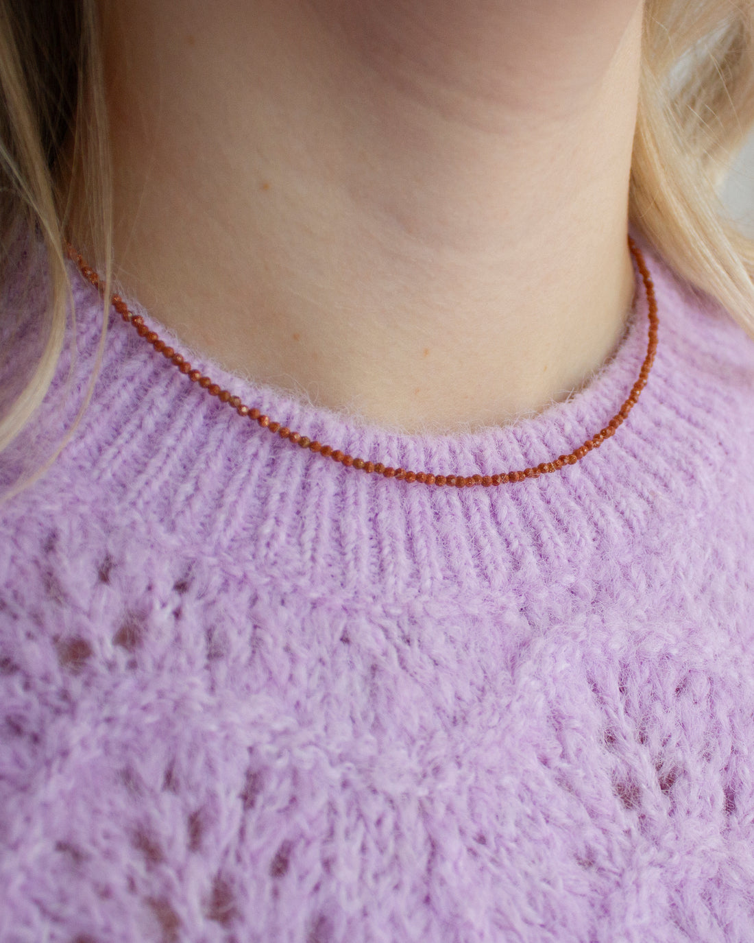 Goudsteen edelsteen kettinkje