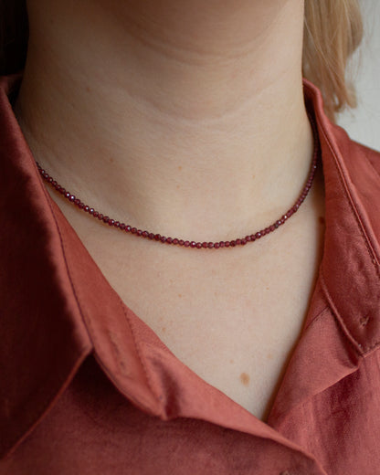 Granaat edelsteen kettinkje