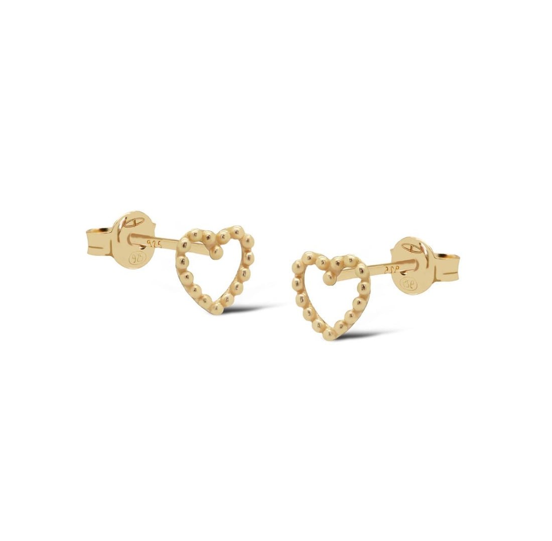 Dotted heart oorknopje goud