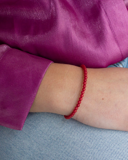 Koraal edelsteen armbandje