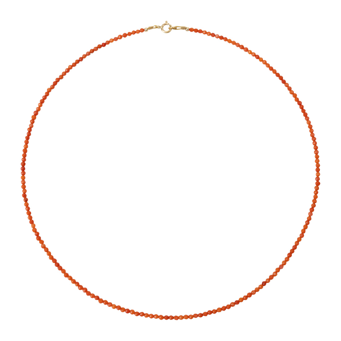 rood fijn koraal edelsteen kralenkettinkje met gouden slotje