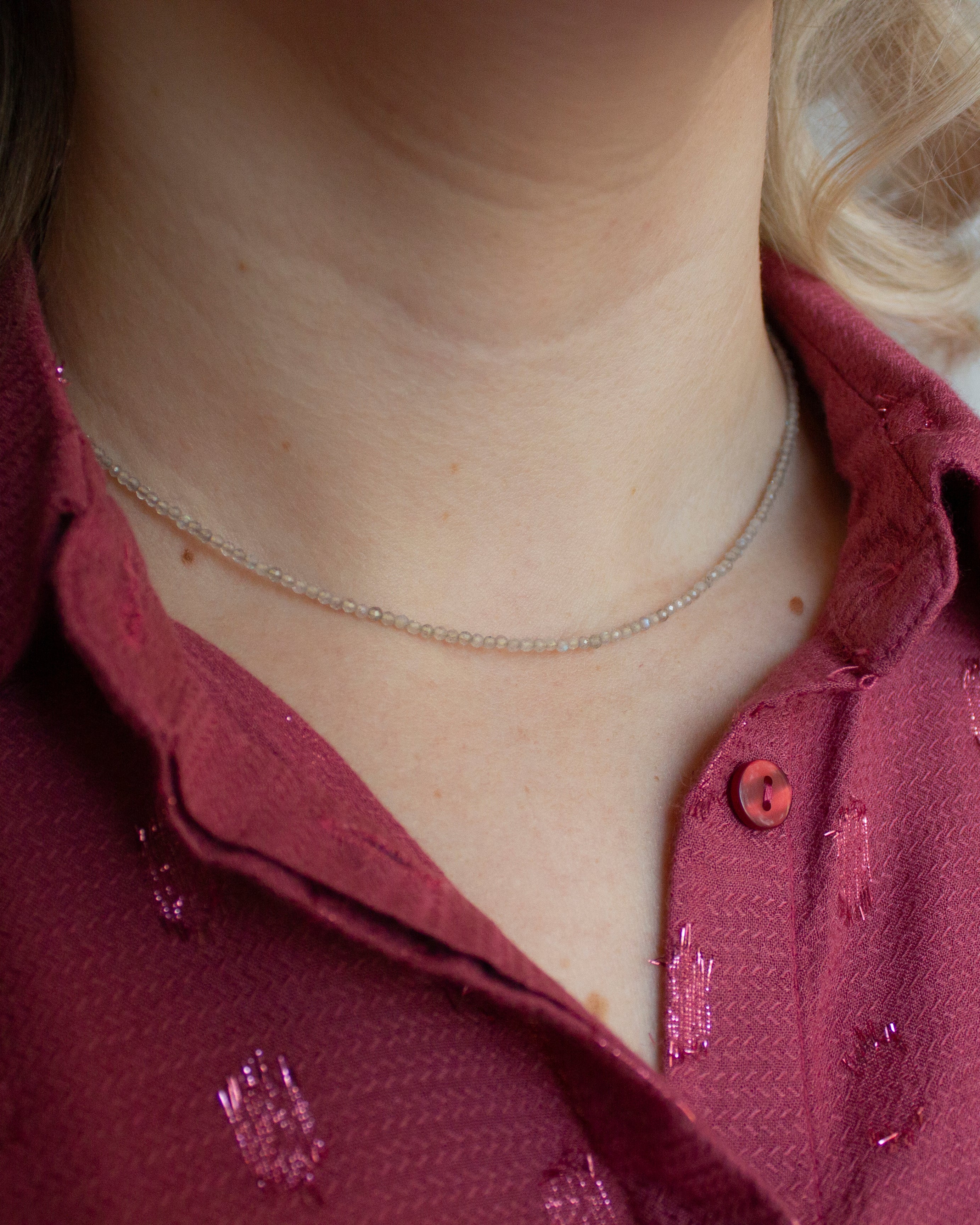 Labradoriet edelsteen kettinkje